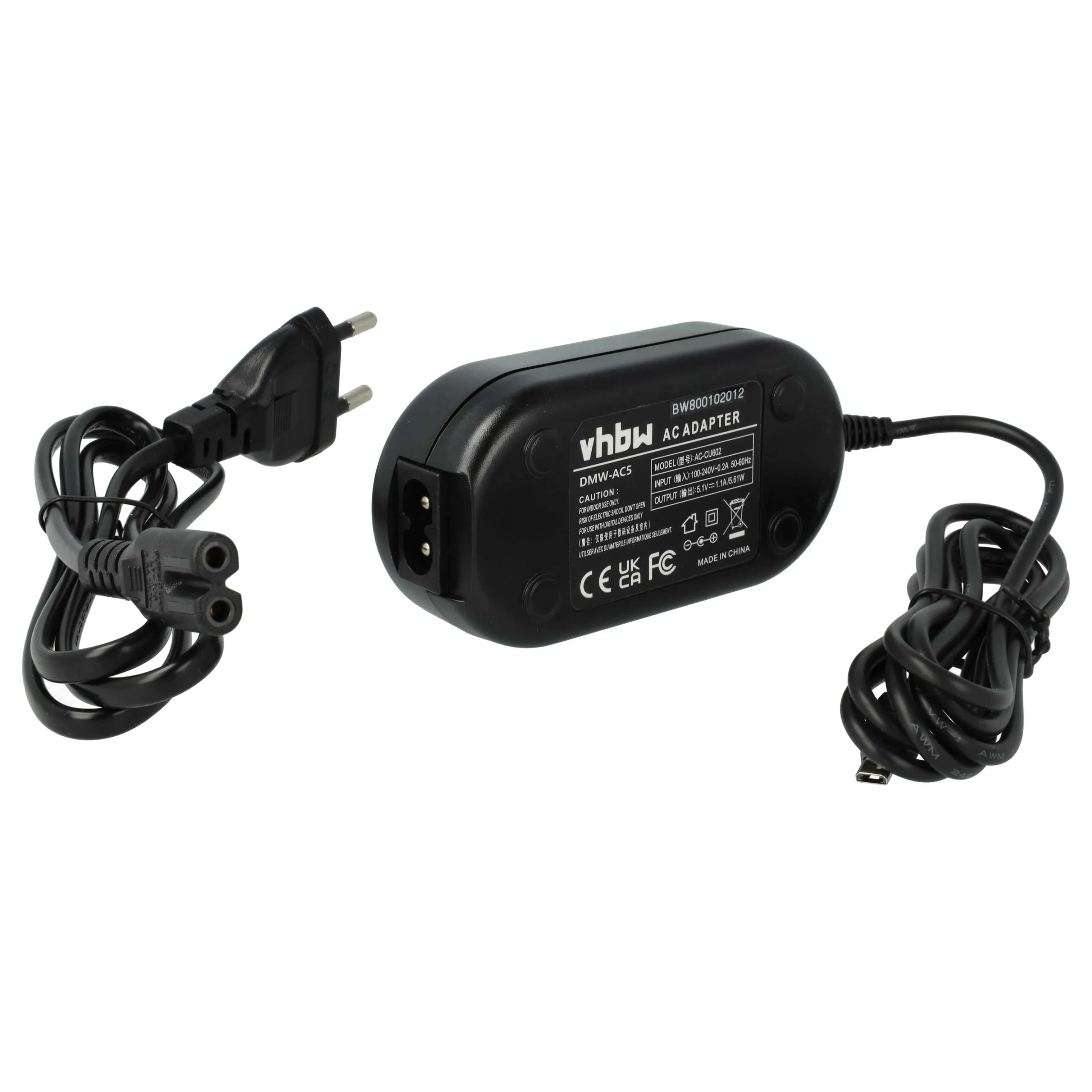 Bloc secteur remplace Panasonic DMW-AC5 pour caméra Panasonic, 2m