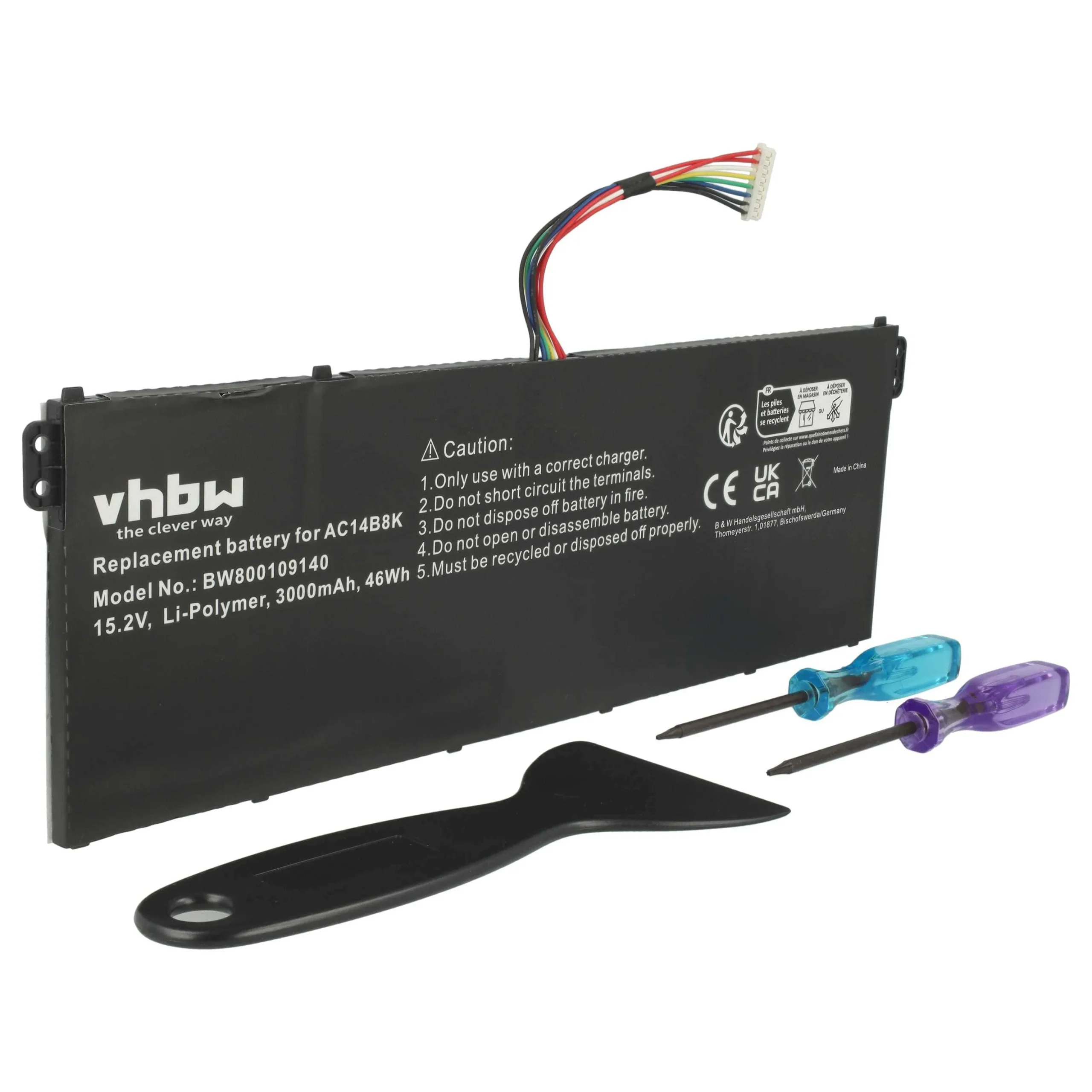 Batterie remplace Acer 3ICP5/57/80, 41CP6/60/80 pour ordinateur portable Acer- 3000mAh 15,2V Li-polymère