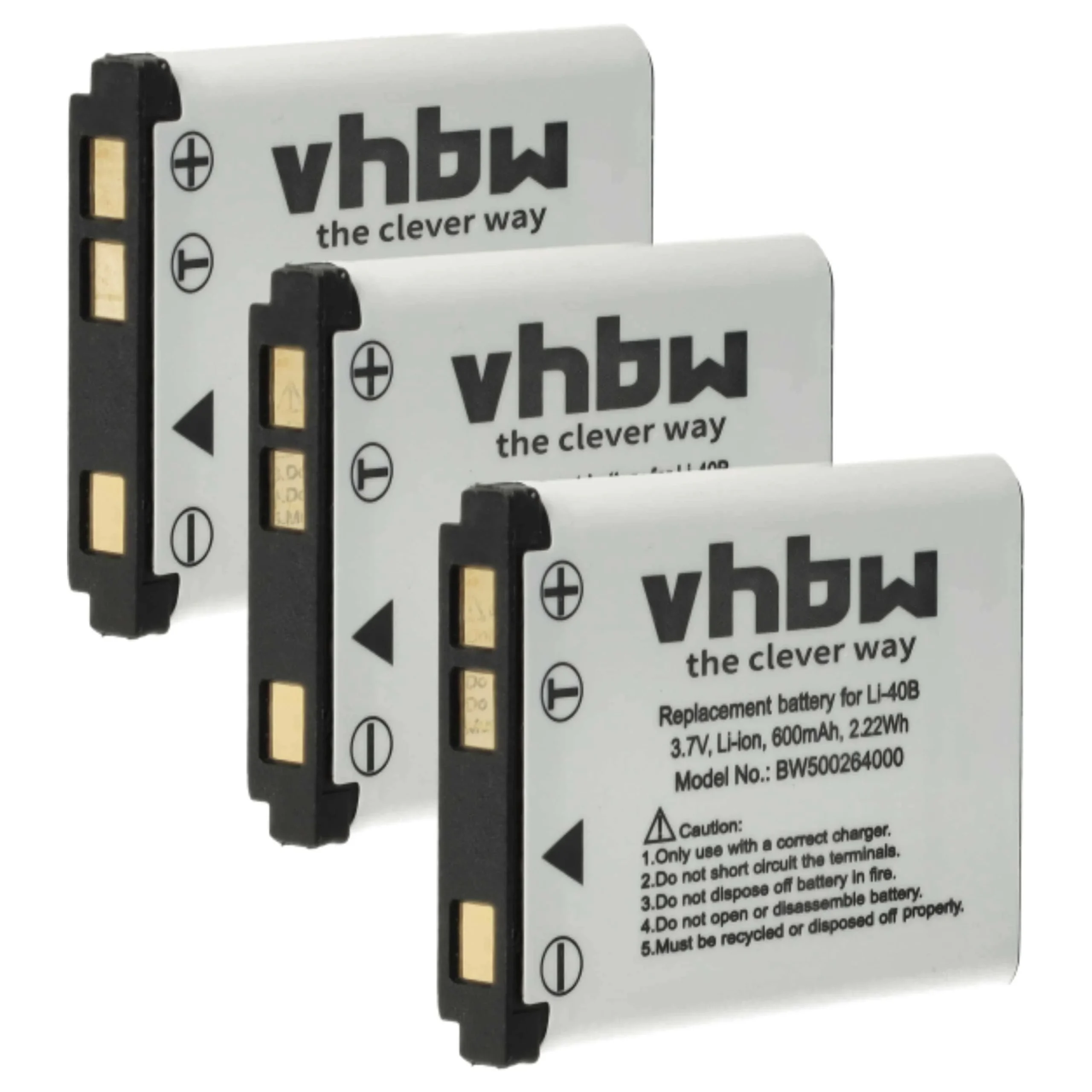 3x Batteries remplace BenQ DLI216 pour appareil photo Bosch- 600mAh 3,7V Li-ion