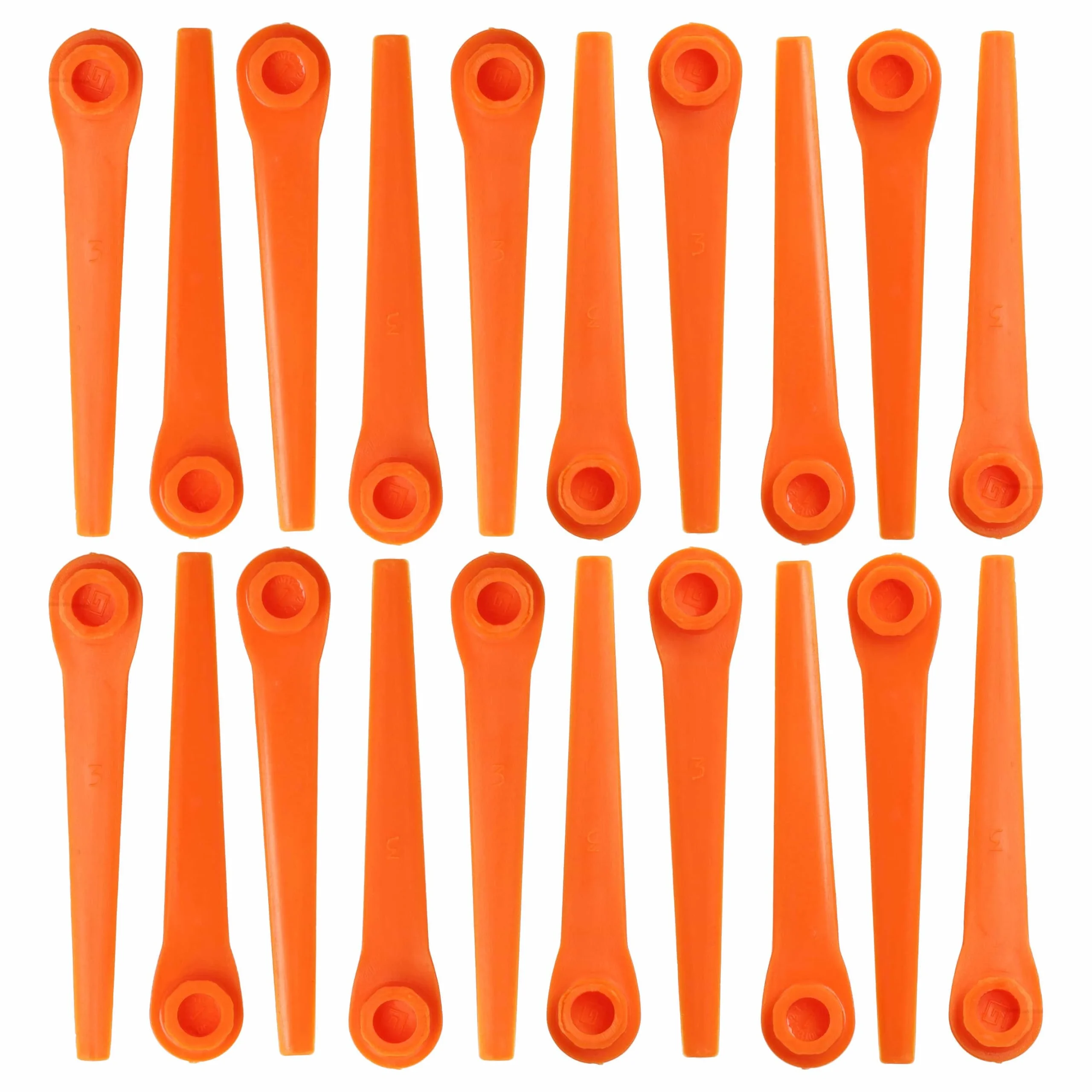 20x Lames remplace Gardena RotorCut 5368-20 pour débroussailleuse – Couteaux plastique, Orange
