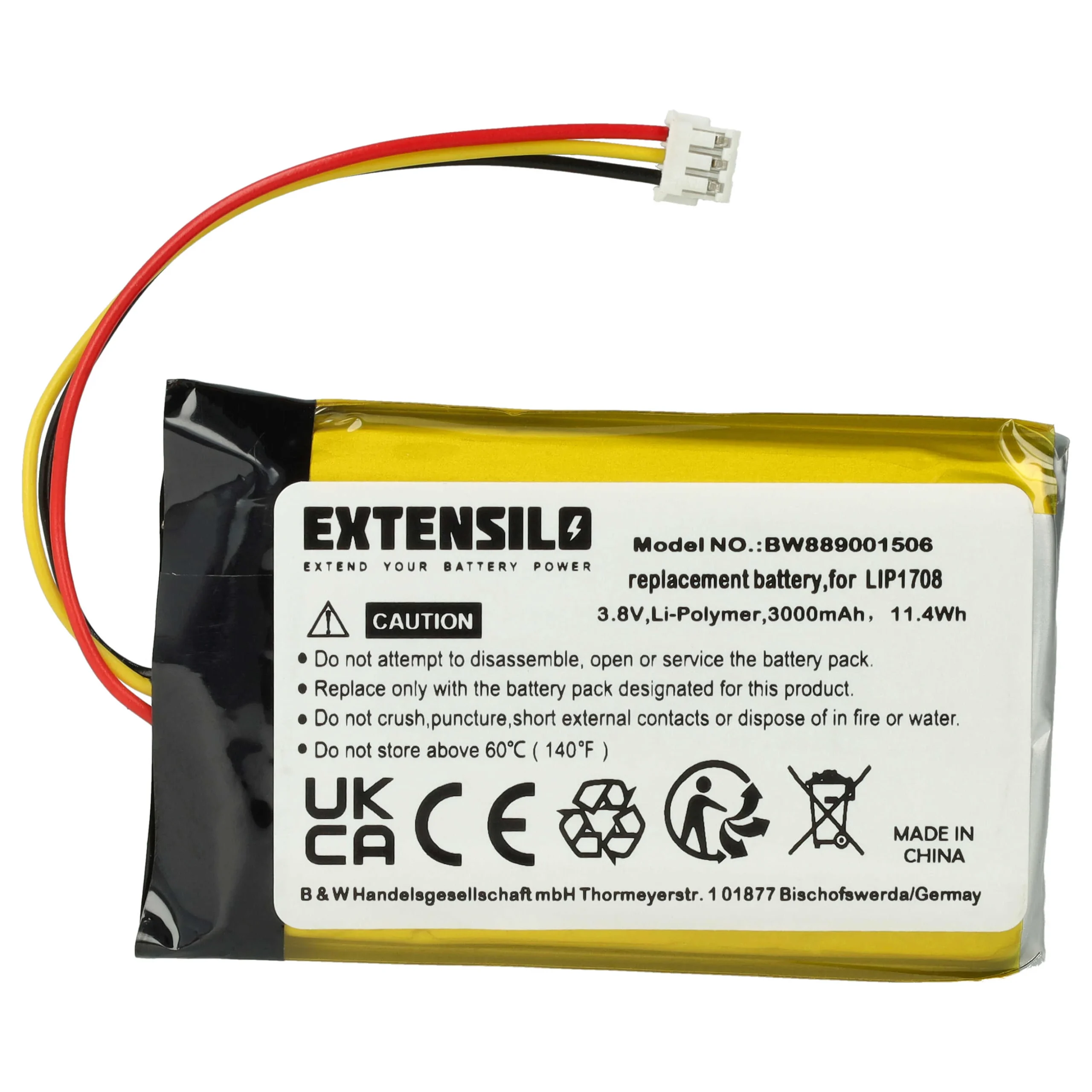 Batterie remplace Sony LIP1708 console de jeux - 3000mAh 3,8V Li-polymère