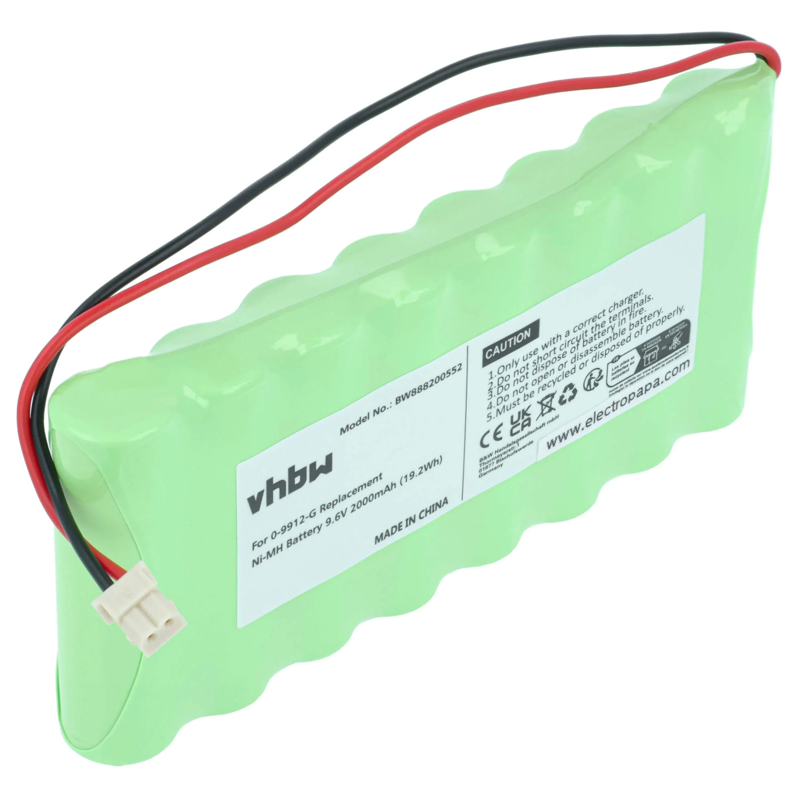 Batterie remplace Visonic 0-9912-G, 100729, 103-300672 pour centrale d'alarme Visonic - 2000mAh 9,6V NiMH