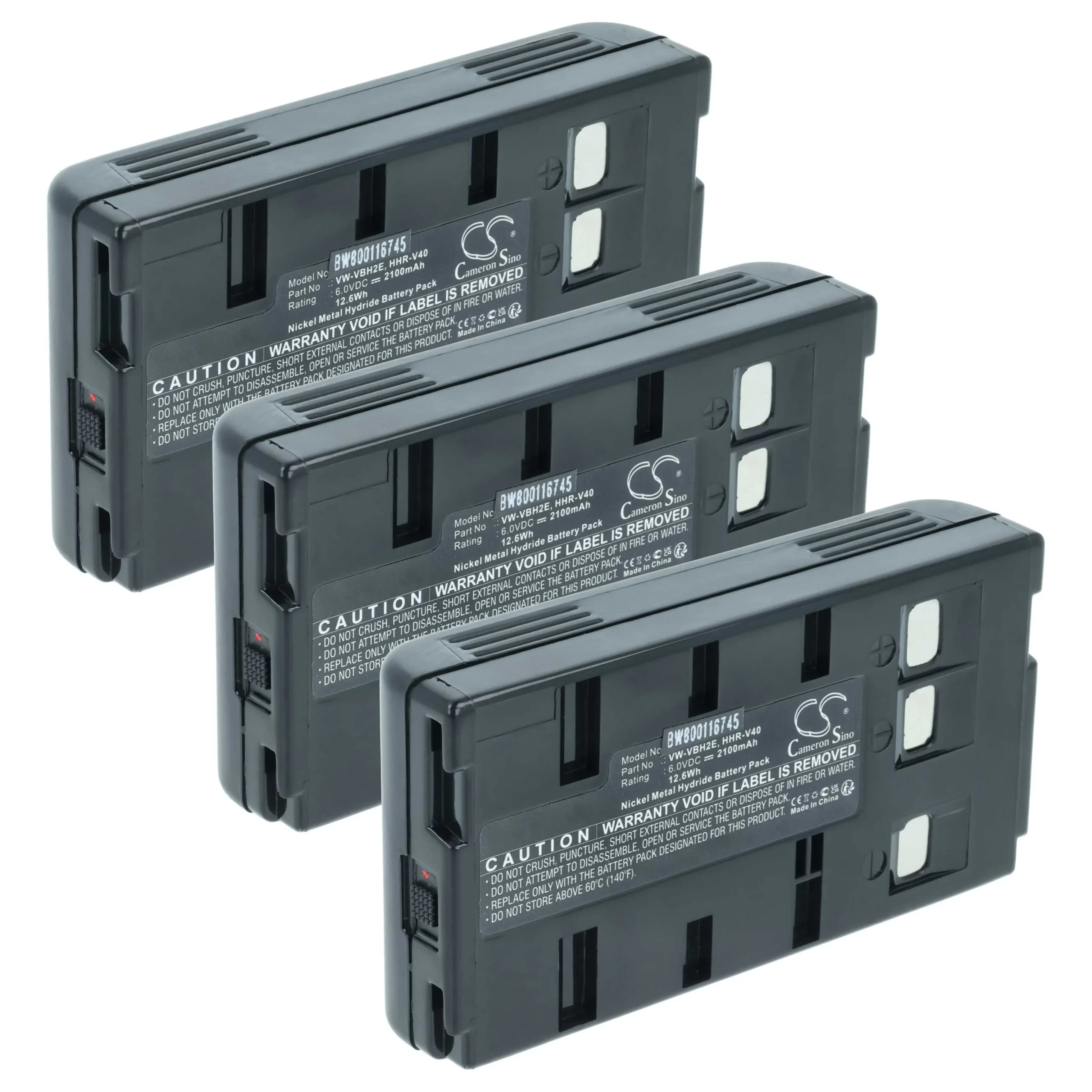 3x Batteries remplace JVC BN-V22U, BN-V20, BN-V22, BN-V20US, BN-V20U pour caméscope Philips- 2000mAh 6V NiMH