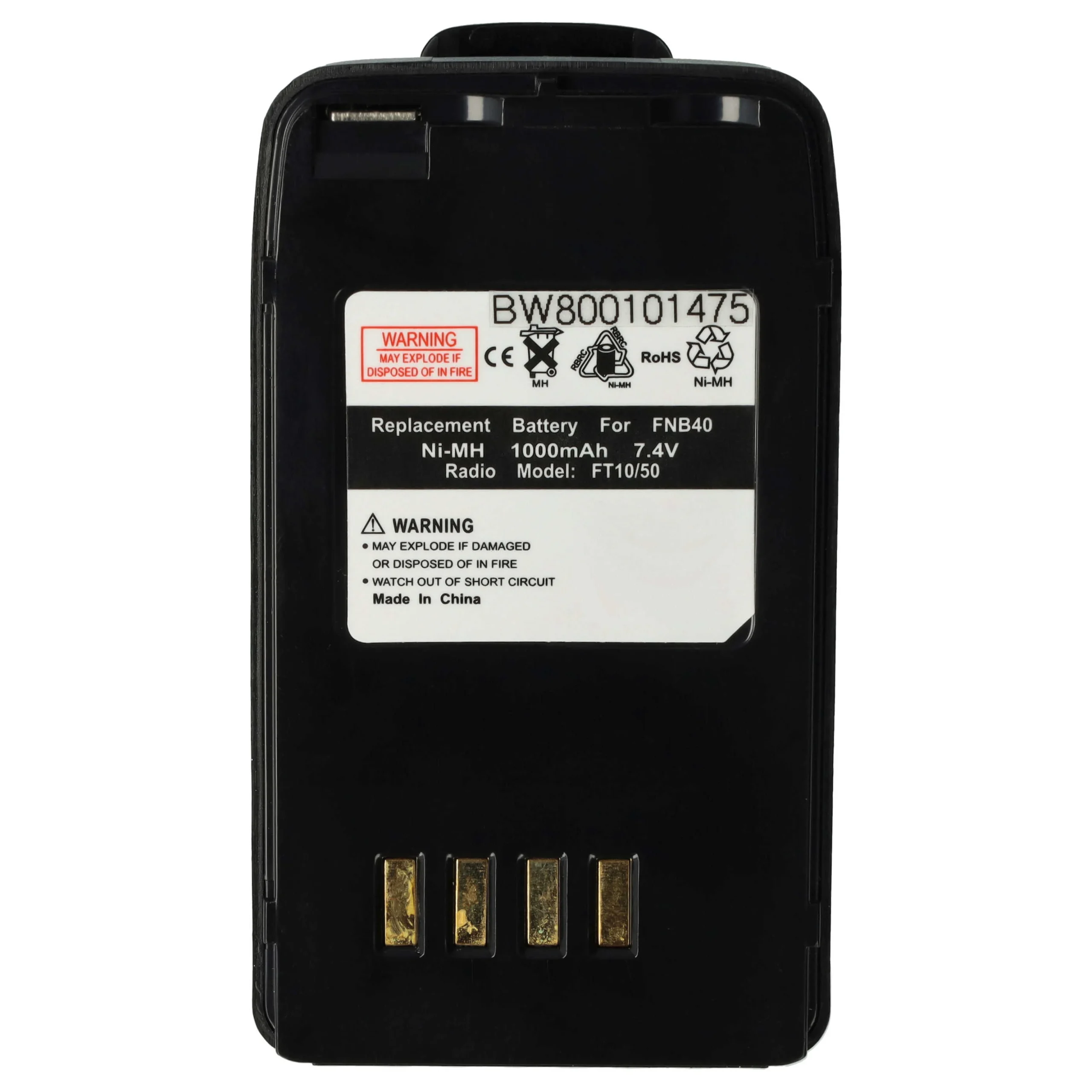 Batterie remplace FNB-41, FNB-40 pour radio talkie-walkie Yaesu Vertex- 1000mAh 7,4V NiMH