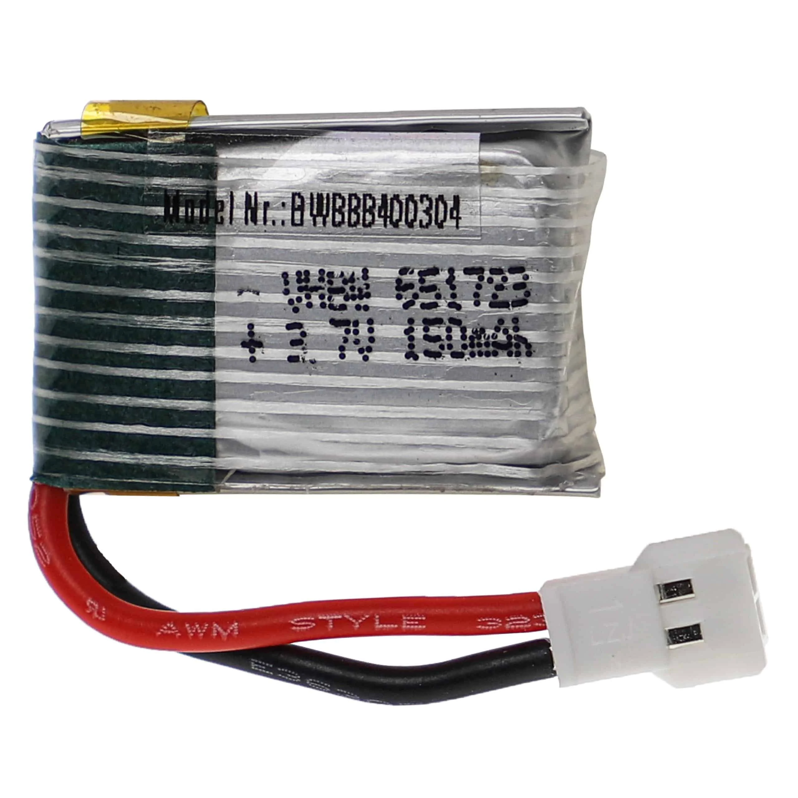 Batterie modèle radio-télécommandé - 150mAh 3,7V Li-polymère, XH 2.54 2P