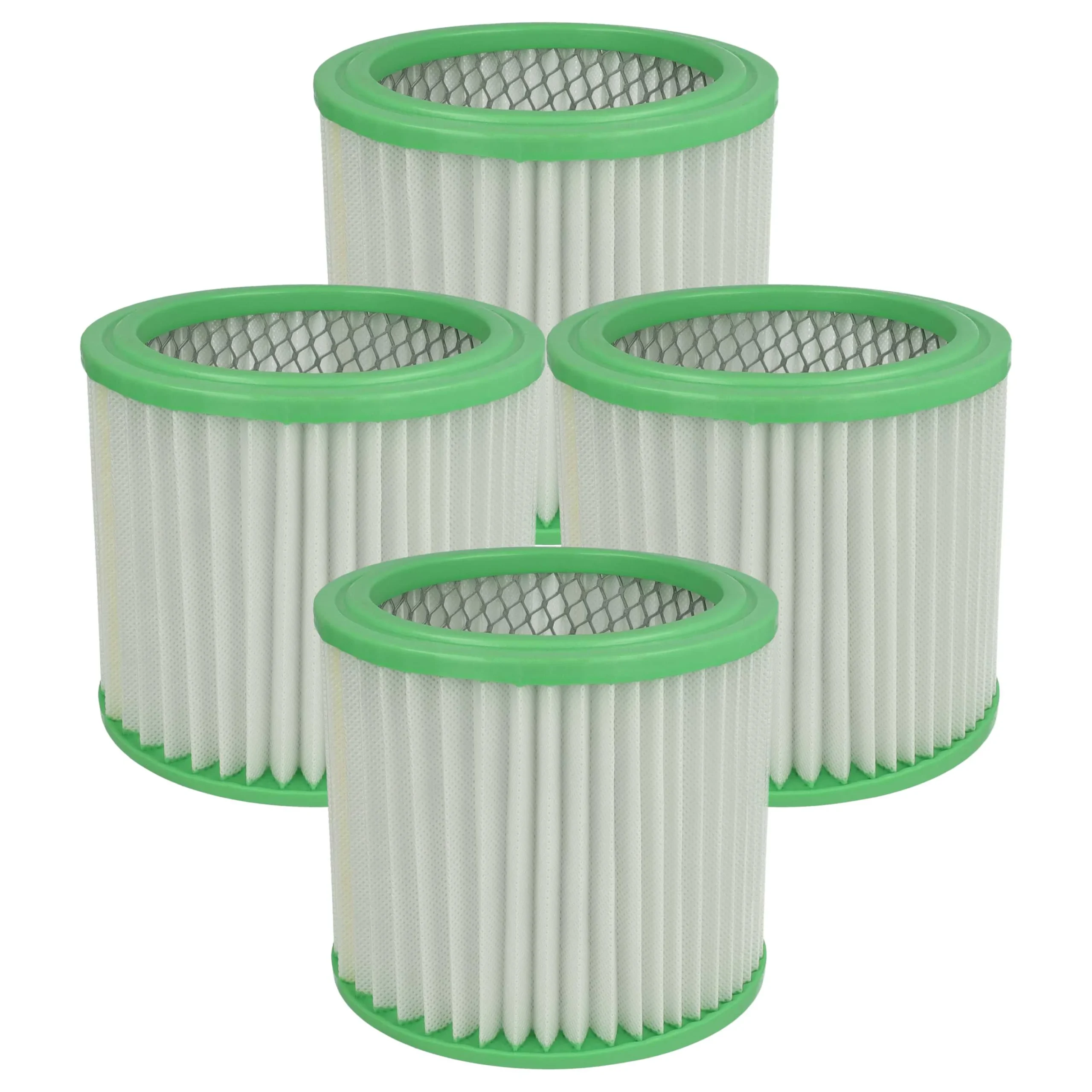 4x Filtre remplace Einhell 235163001013 pour aspirateur de cheminée Parkside - filtre plissé, blanc / vert