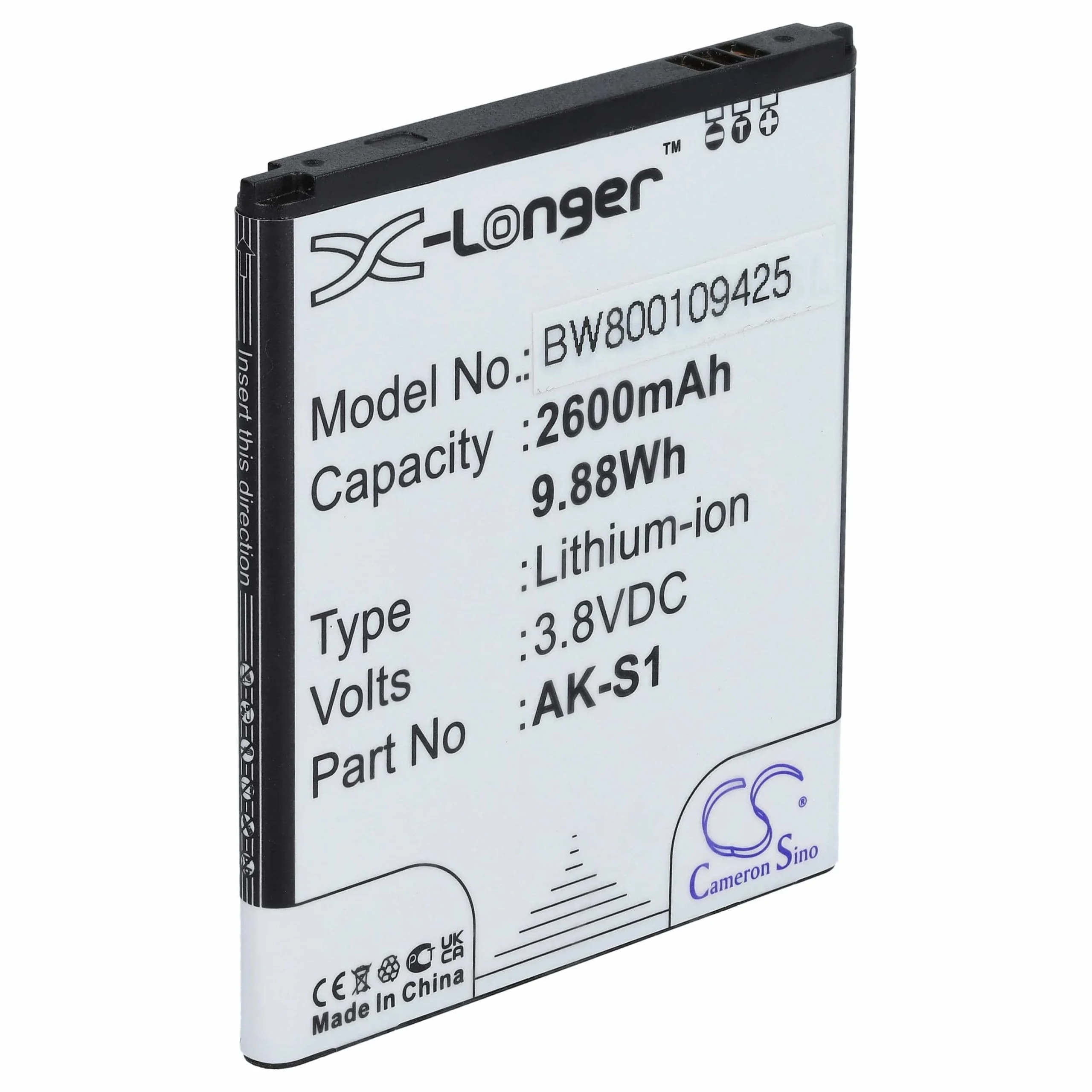 Batterie remplace Emporia AK-S1(V1.0), AK-S1 téléphone portable Emporia - 2600mAh 3,8V Li-ion
