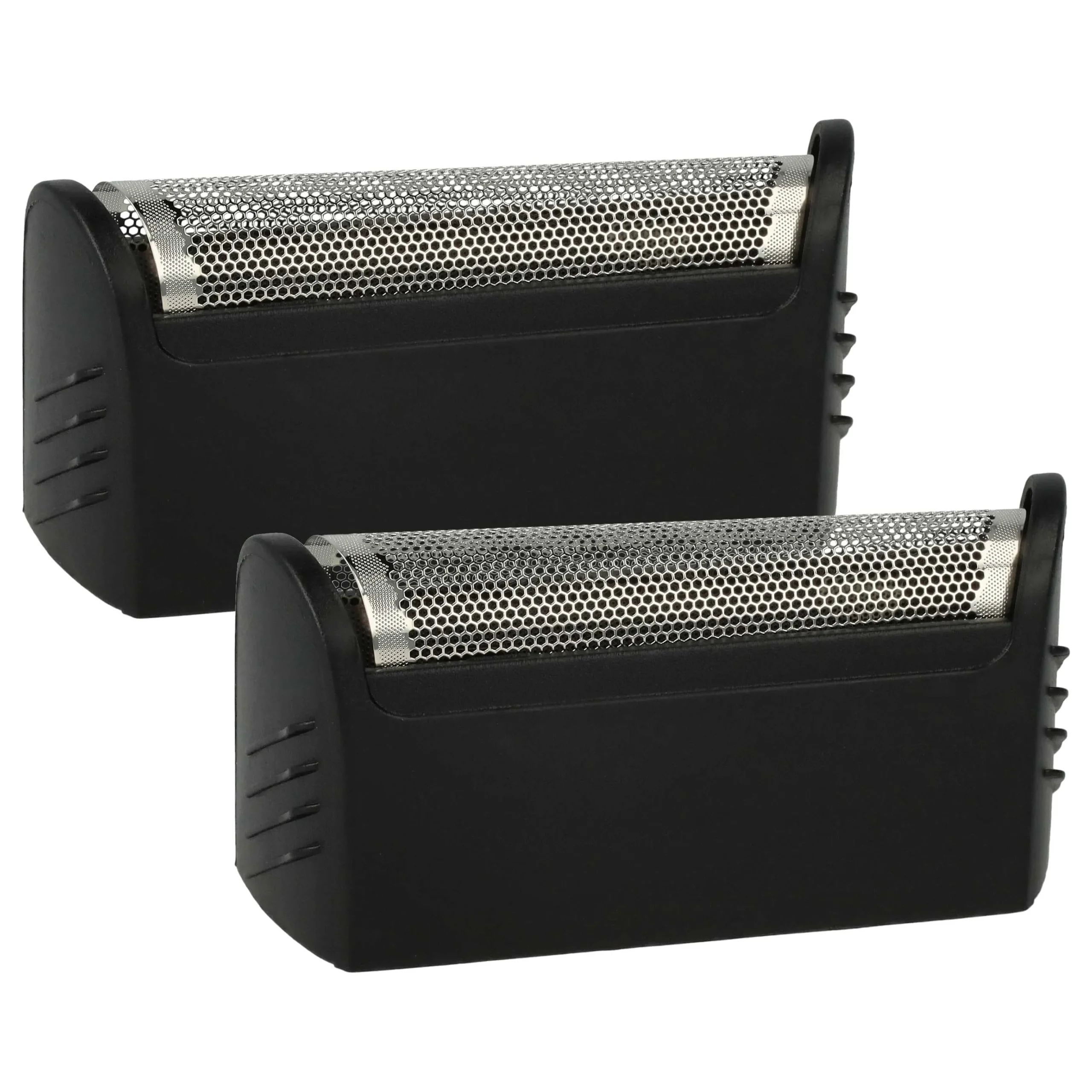 2x Grilles remplace Braun 597, 596 pour rasoir Braun - avec cadre de tête, noir/argenté
