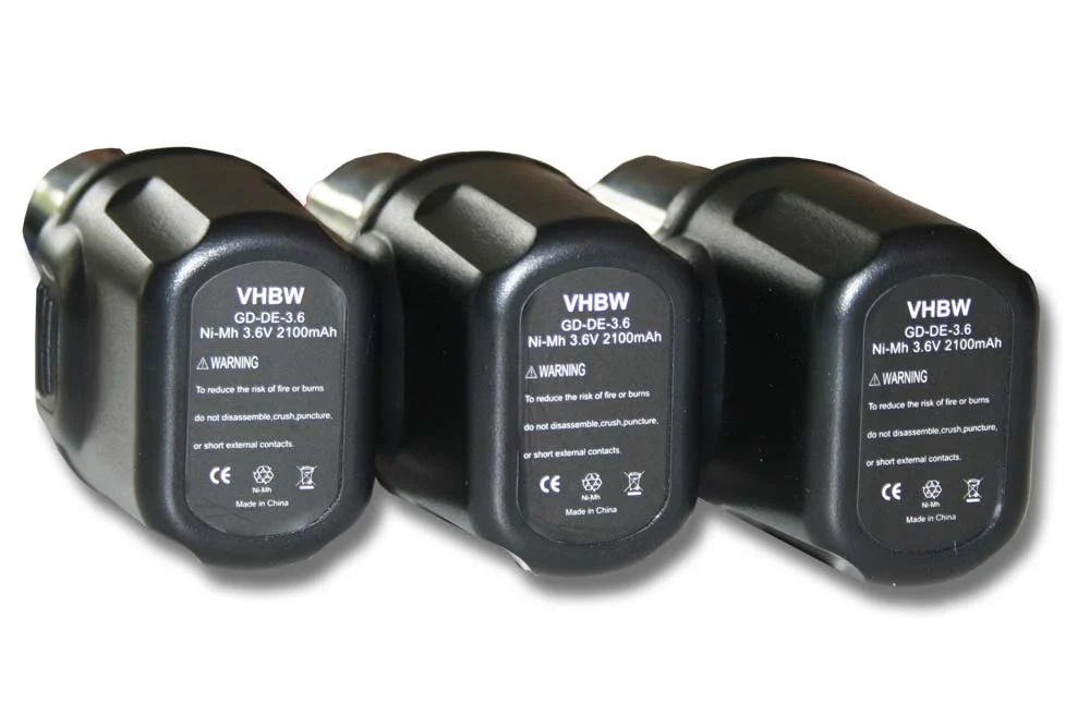 Batterie (3 pcs.) remplace Dewalt DE9054, DE9054-XJ outil électrique Dewalt - 2,1Ah 3,6V NiMH