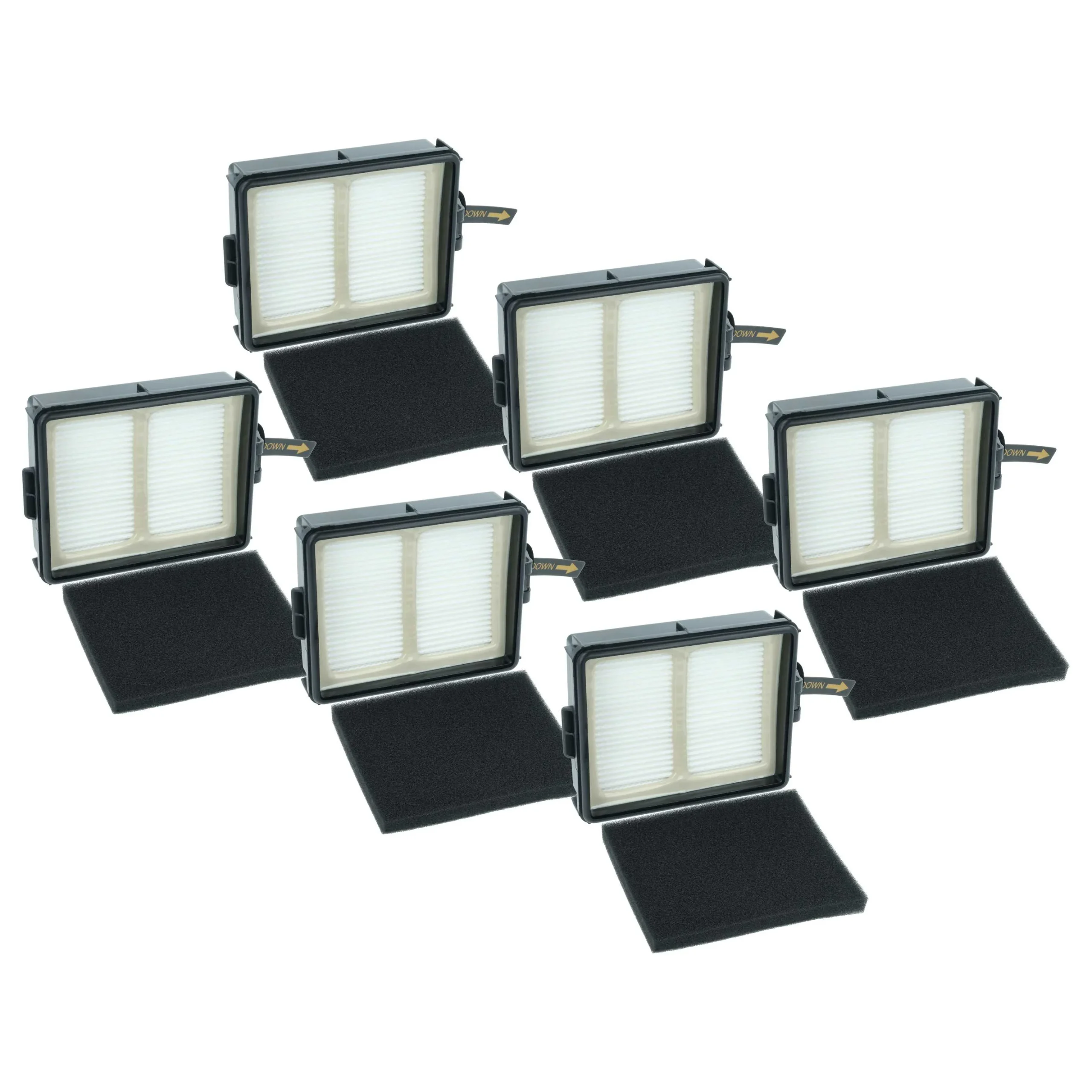 6x Filtres remplace Shark XHFIW1000, XPRFIW1000 pour aspirateur - filtre combiné (préfiltre + HEPA)