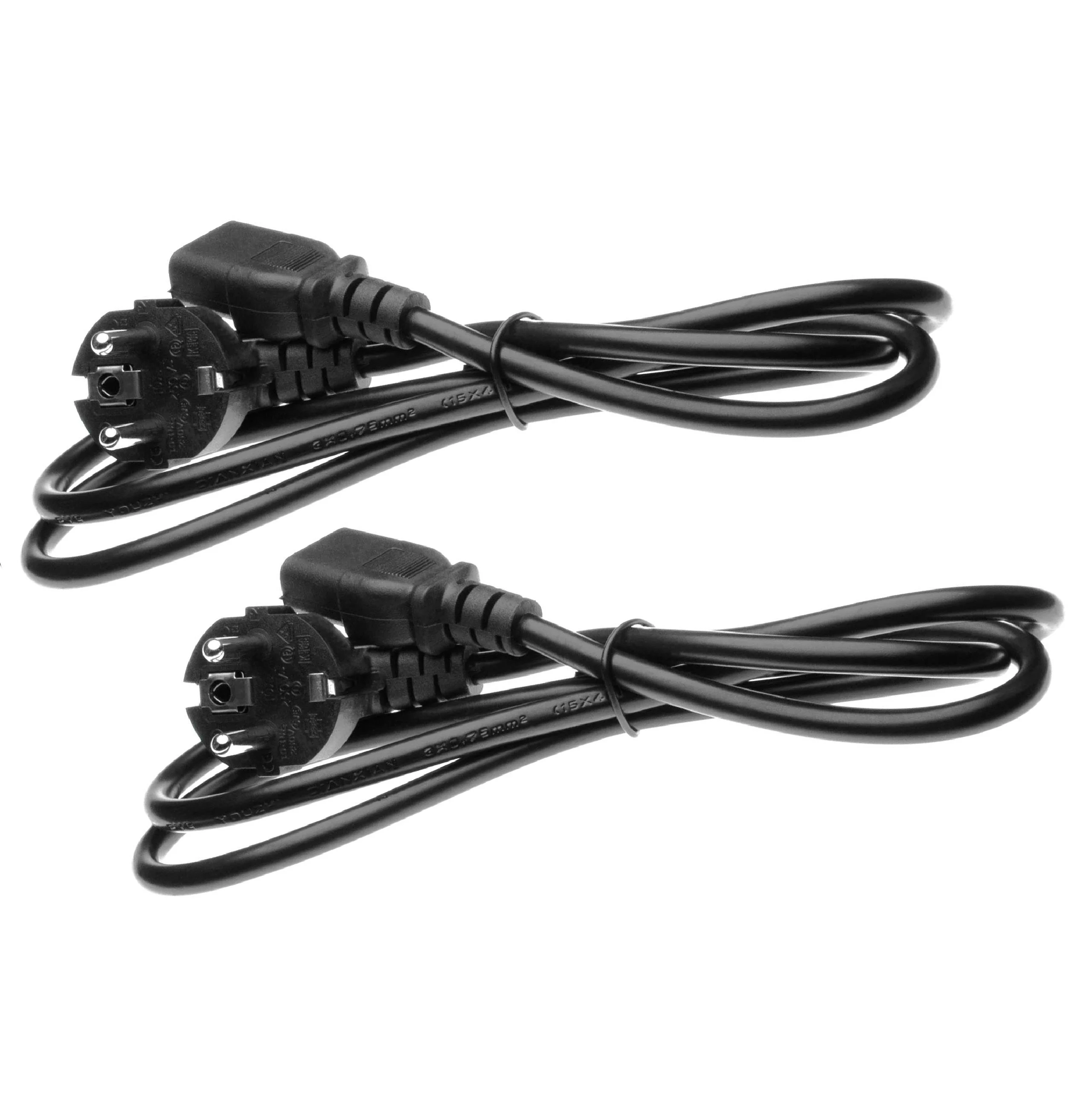 2x Câbles d'alimentation C13 prise Euro pour appareils comme des moniteurs d'ordinateur - 1,2m