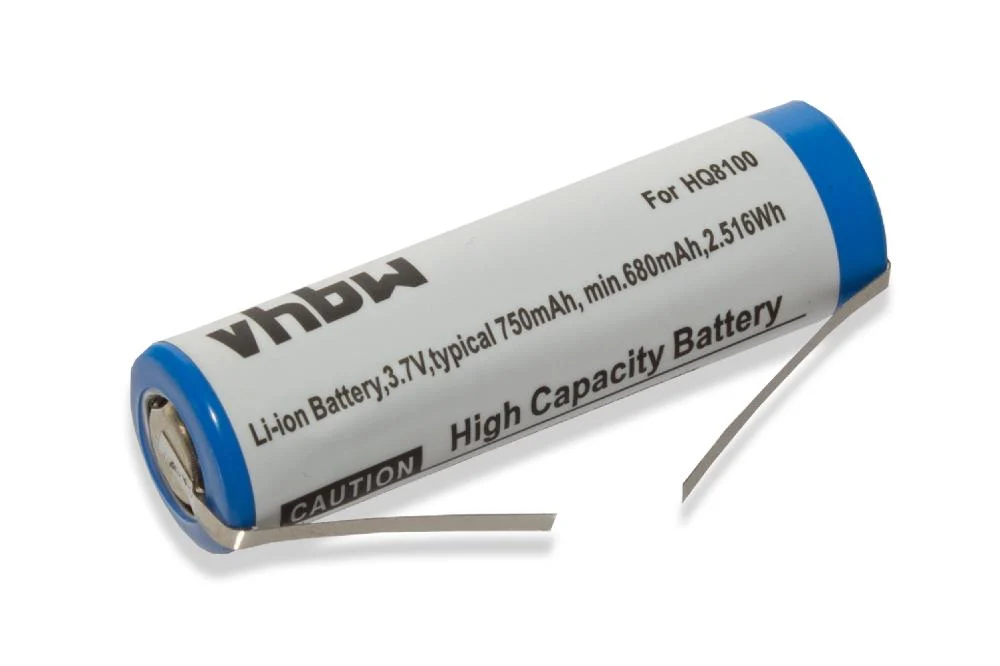 Batterie remplace K V112MSF17Z, SE VS145000V, SE US14500GR pour rasoir électrique Philips - 750mAh 3,7V Li-ion
