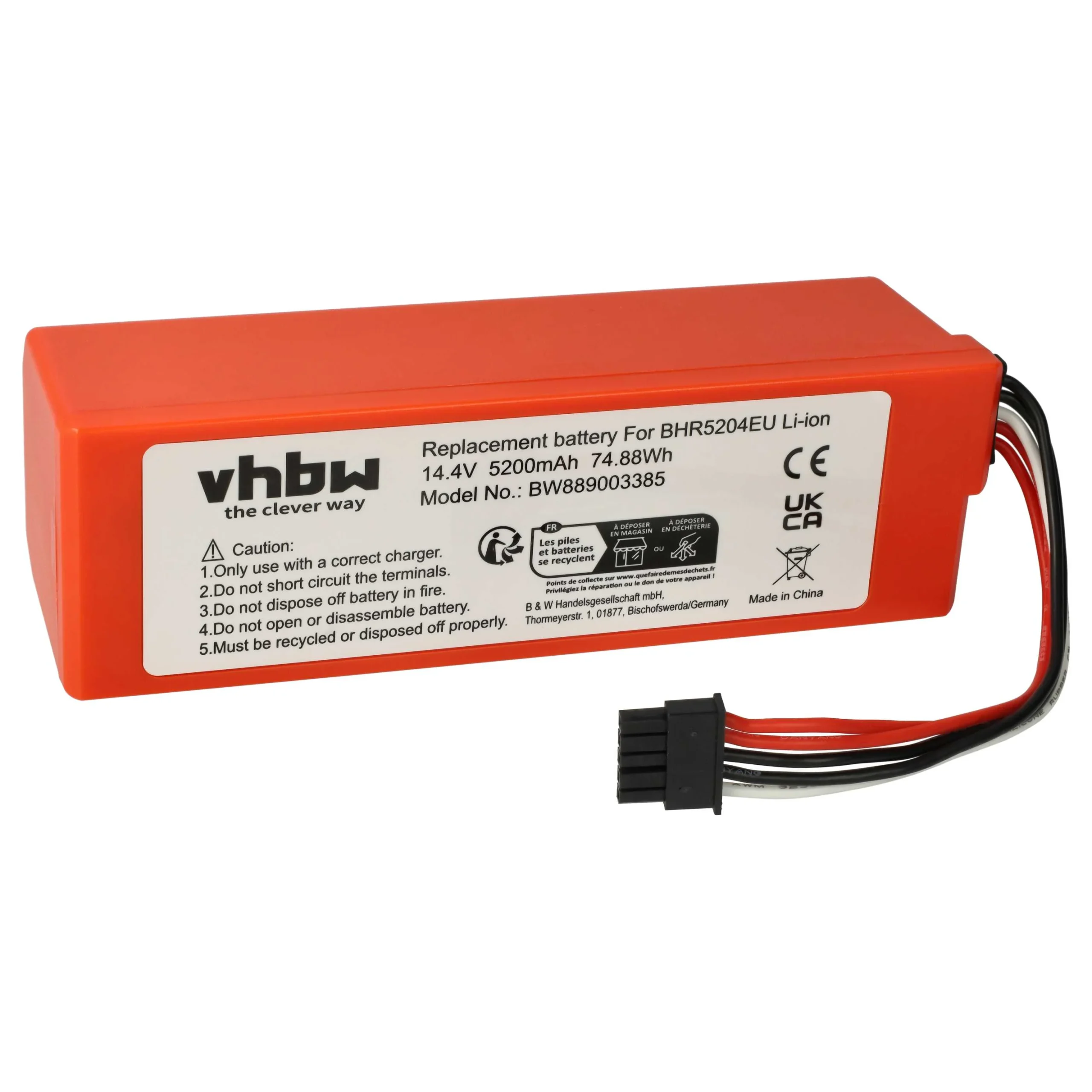 Batterie remplace Xiaomi BYD D099-4S2P, 260S-INR-MH1-4S1P pour robot aspirateur Xiaomi - 5200mAh 14,4V Li-ion