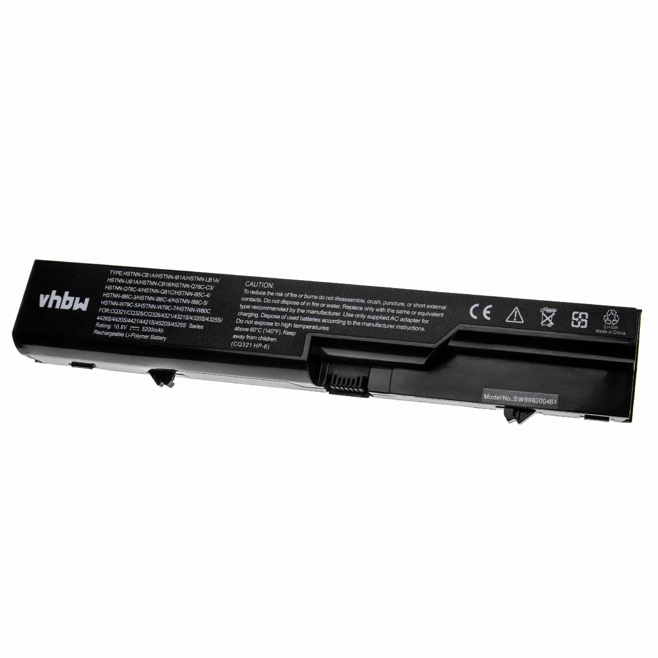 Batterie remplace HP/CompaQ HSTNN-CB1B pour ordinateur portable HP- 5200mAh 10,8V Li-polymère, noir