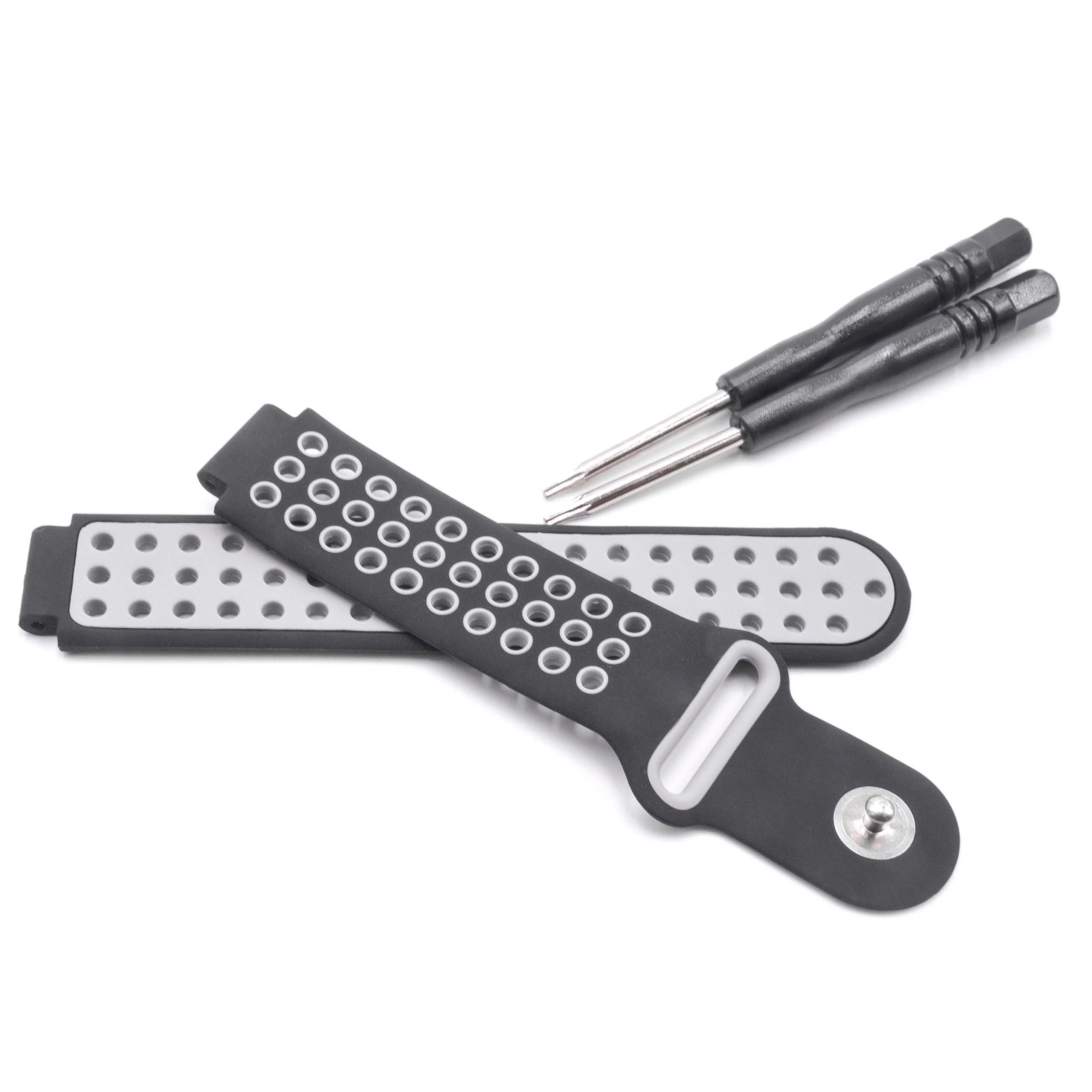 Bracelet pour montre intelligente Garmin Forerunner / Approach - 12 + 11,3 cm de long, 22mm de large, silicone