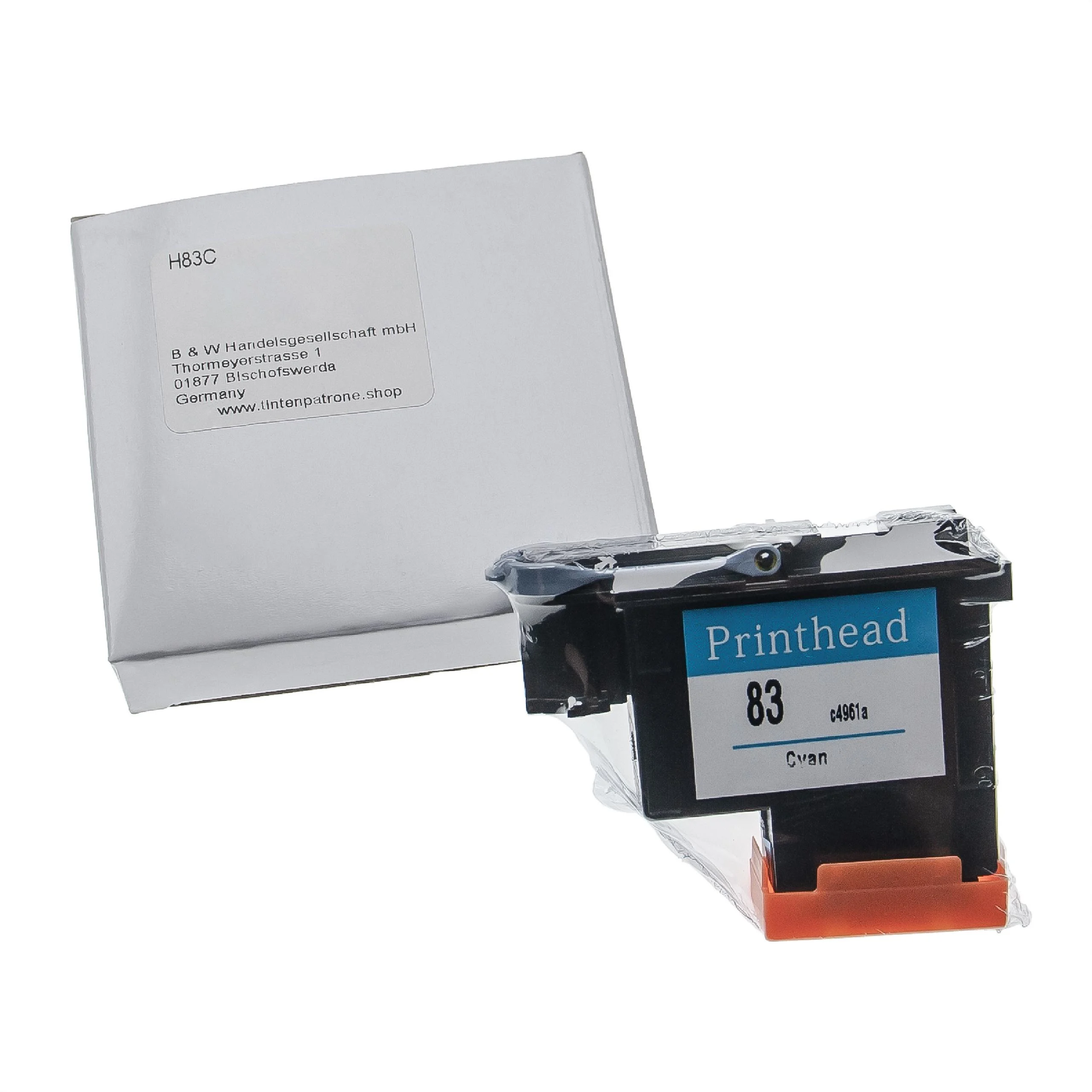 Tête d'impression pour imprimante HP DesignJet HP C4961A - 13 ml, cyan, larg. 6 cm reconditionné + nettoyant