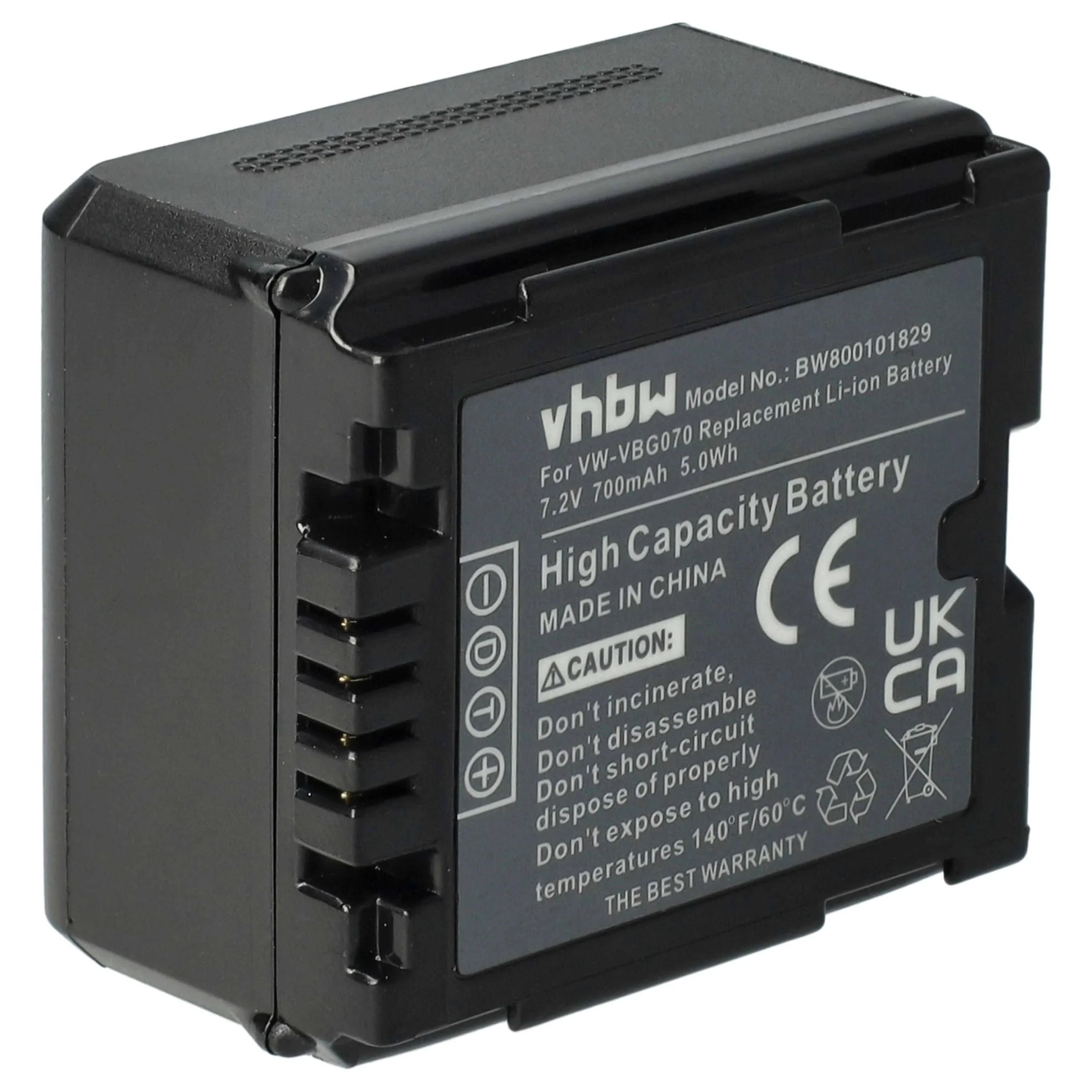Batterie remplace Panasonic DMW-BLA13E, DMW-BLA13 pour caméscope Panasonic- 700mAh 7,2V Li-ion avec puce