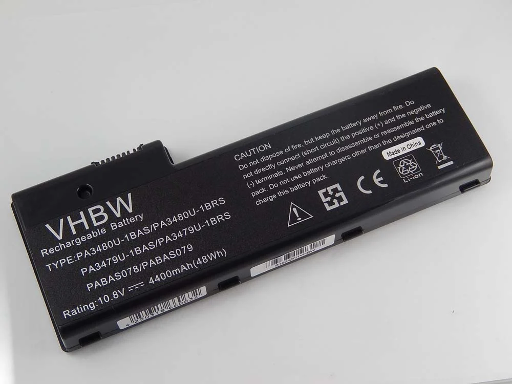Batterie remplace Toshiba PA3479U-1BRS pour ordinateur portable Toshiba- 4400mAh 10,8V Li-ion, noir