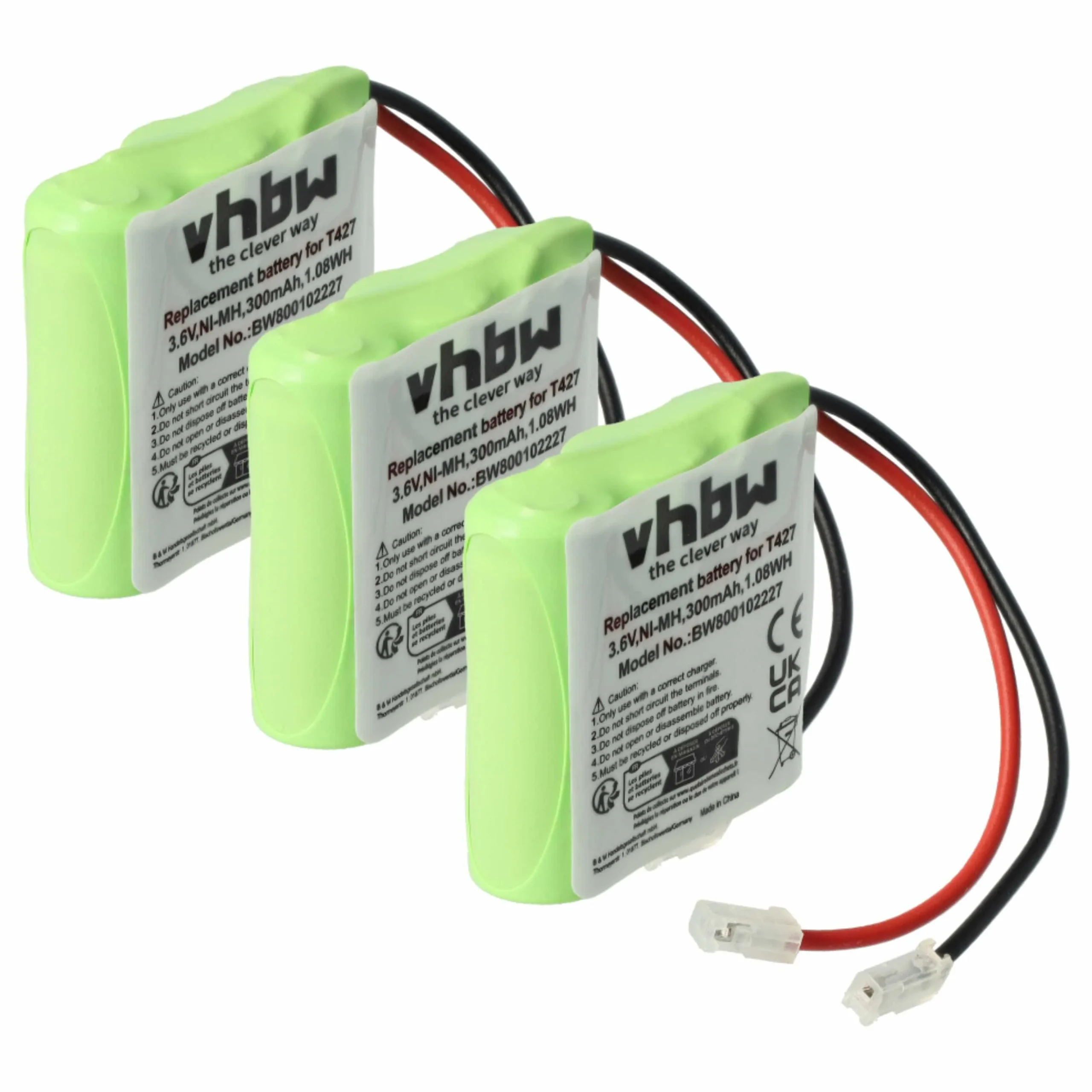 3x Batteries remplace 30AAAM3BMX, T427 pour téléphone Commodore - 300mAh 3,6V NiMH