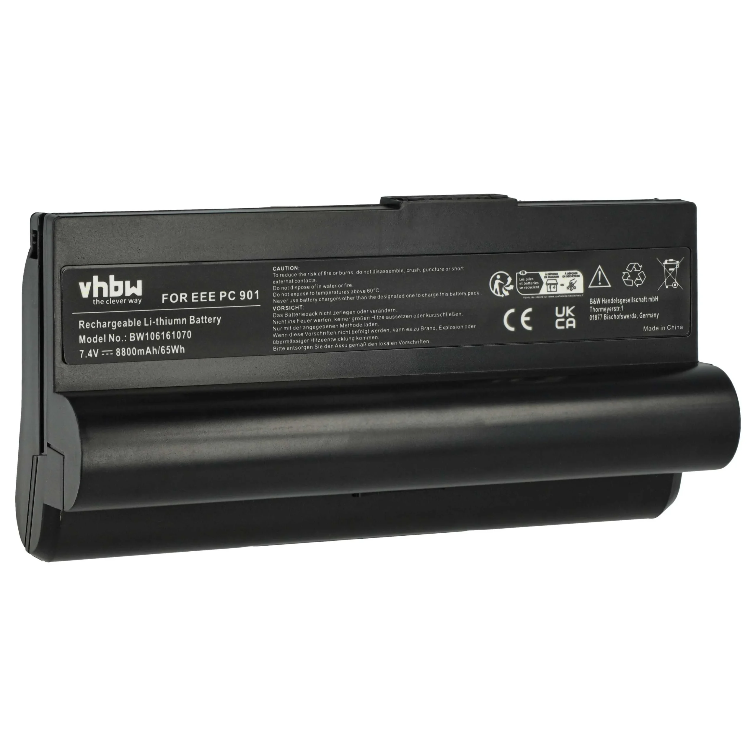 Batterie remplace Asus A22-701, P22-900, A22-700 pour ordinateur portable Asus- 8800mAh 7,4V Li-ion, noir