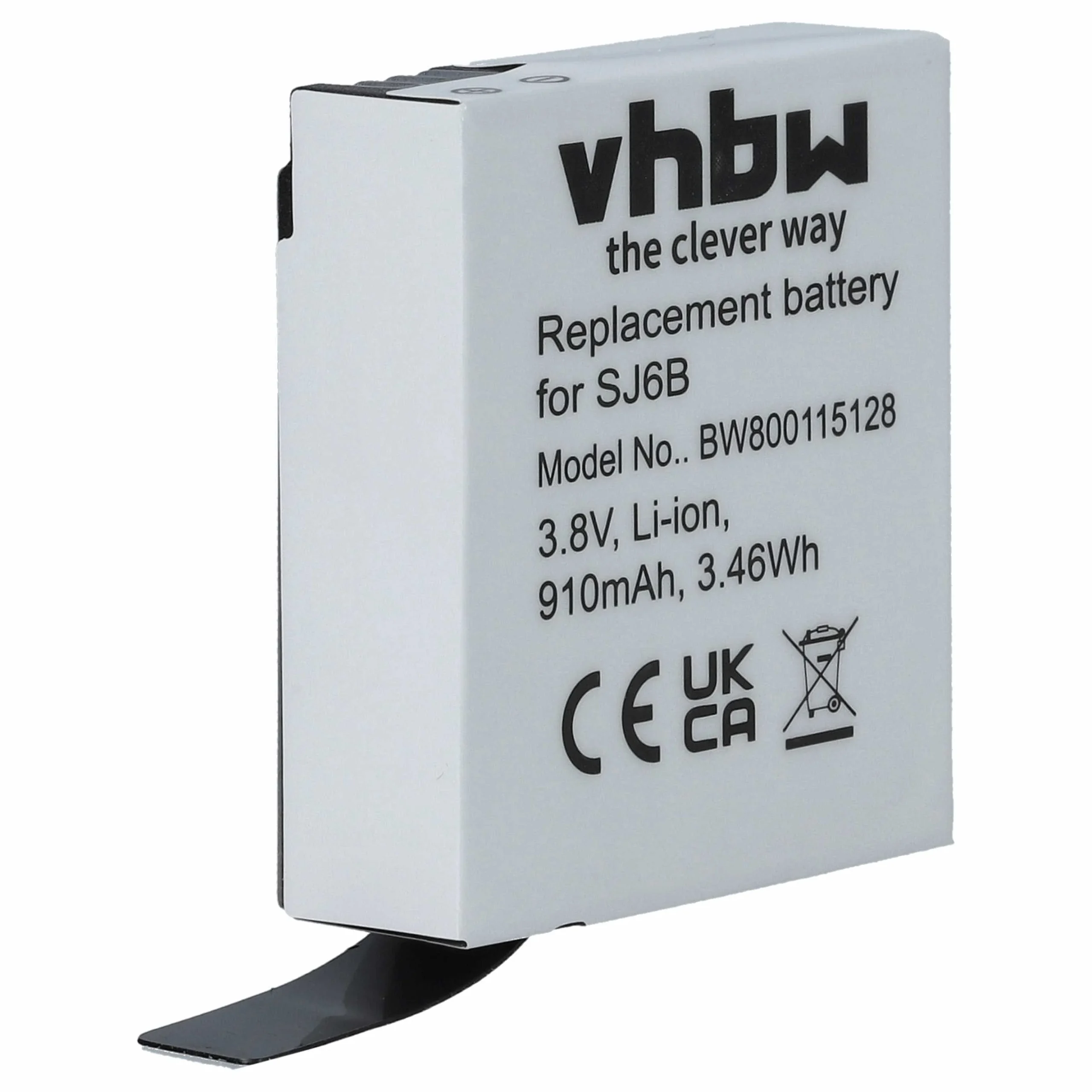 Batterie remplace SJCam SJ6B pour caméscope Sjcam- 910mAh 3,8V Li-ion