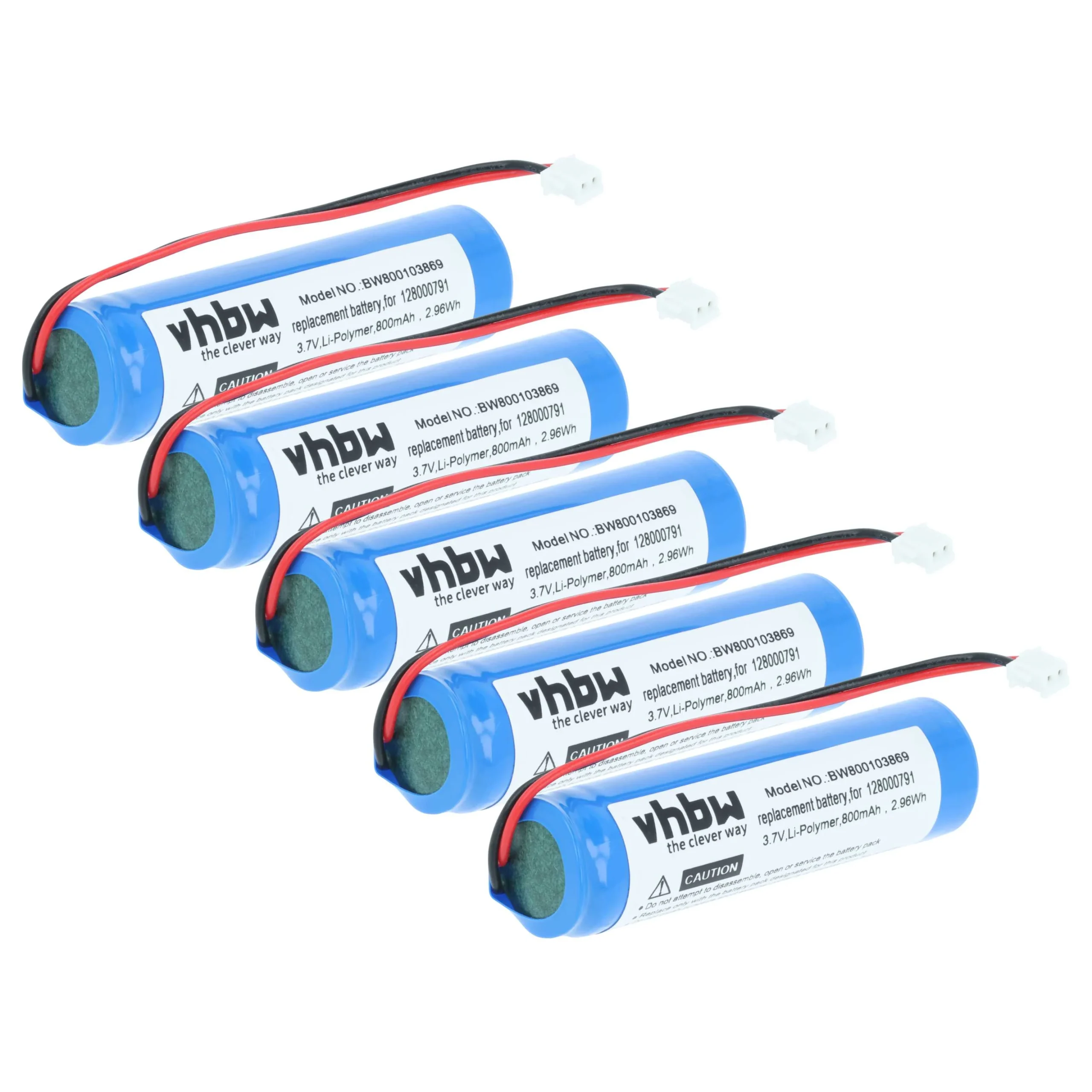 5x Batteries remplace Datalogic 90ACC1945, 128000791 pour scanner de code-barre Datalogic - 750mAh 3,7V
