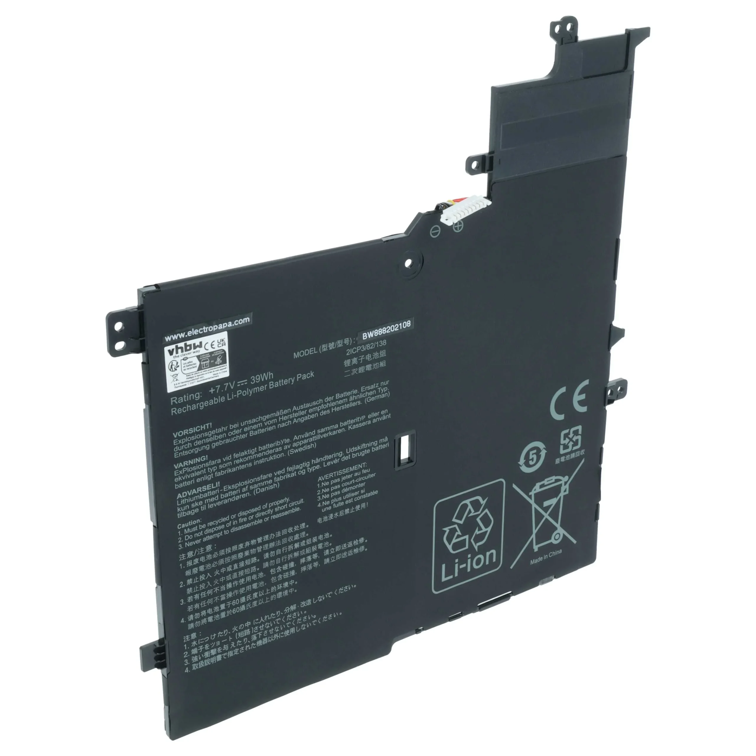 Batterie remplace Asus 0B200-02640000, C21N1701 pour ordinateur portable Asus- 5000mAh 7,7V Li-polymère
