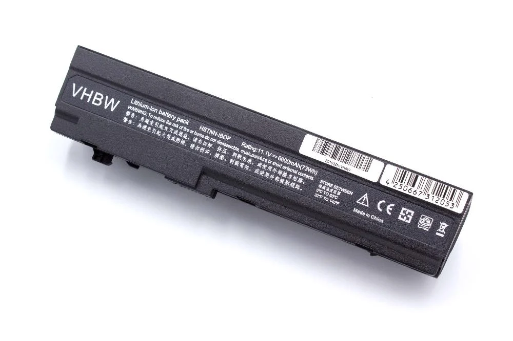 Batterie remplace HP 532492-111, 513130-321 pour ordinateur portable HP- 6600mAh 11,1V Li-ion, noir