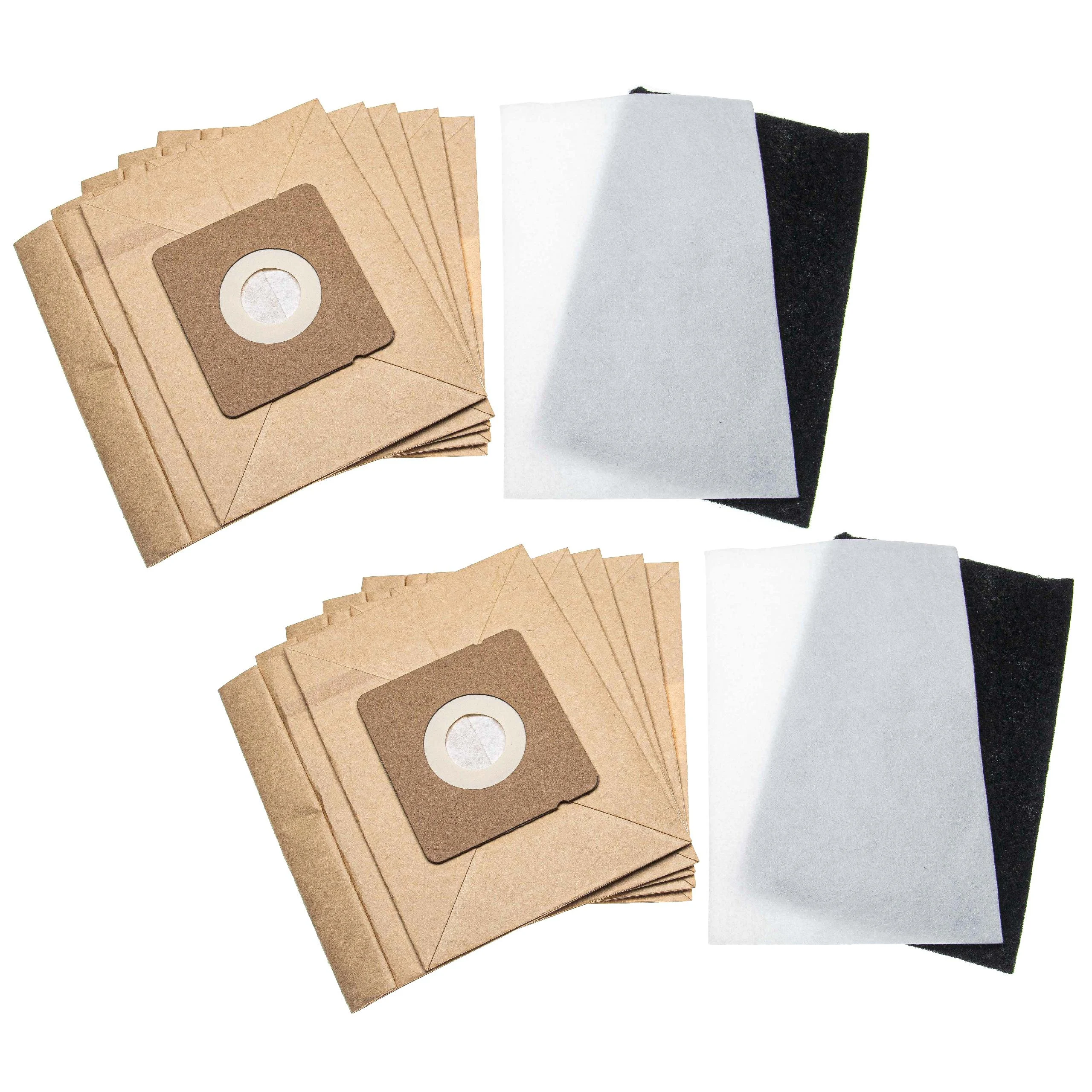 Kit filtre + sac 12 pcs (papier) remplace Rowenta 832696, 900 19 58-45/4, 900196441/1 pour aspirateur Moulinex
