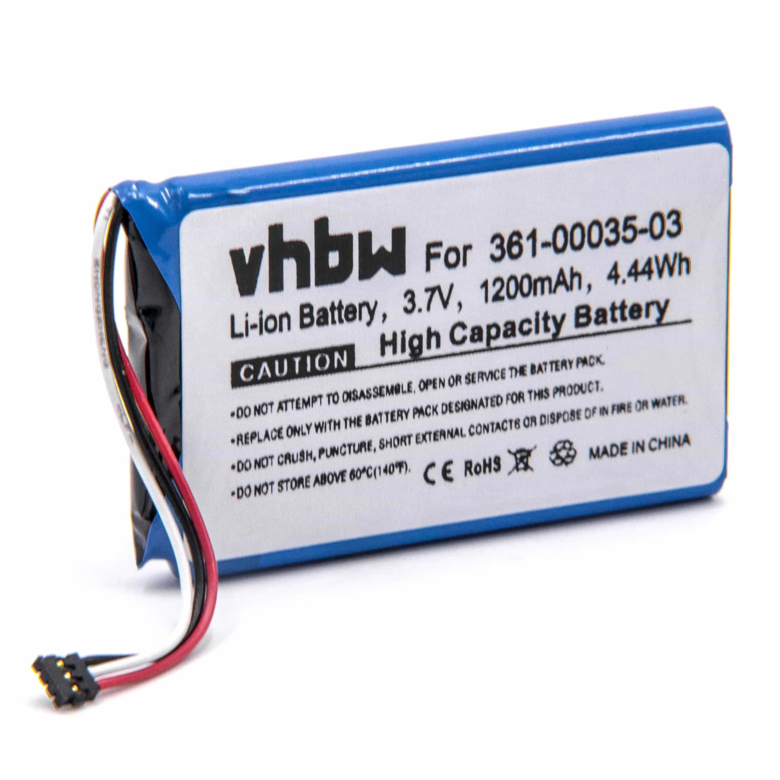 Batterie remplace Garmin 361-00035-00, 361-00035-03 pour navigation GPS Garmin - 1200mAh 3,7V Li-polymère