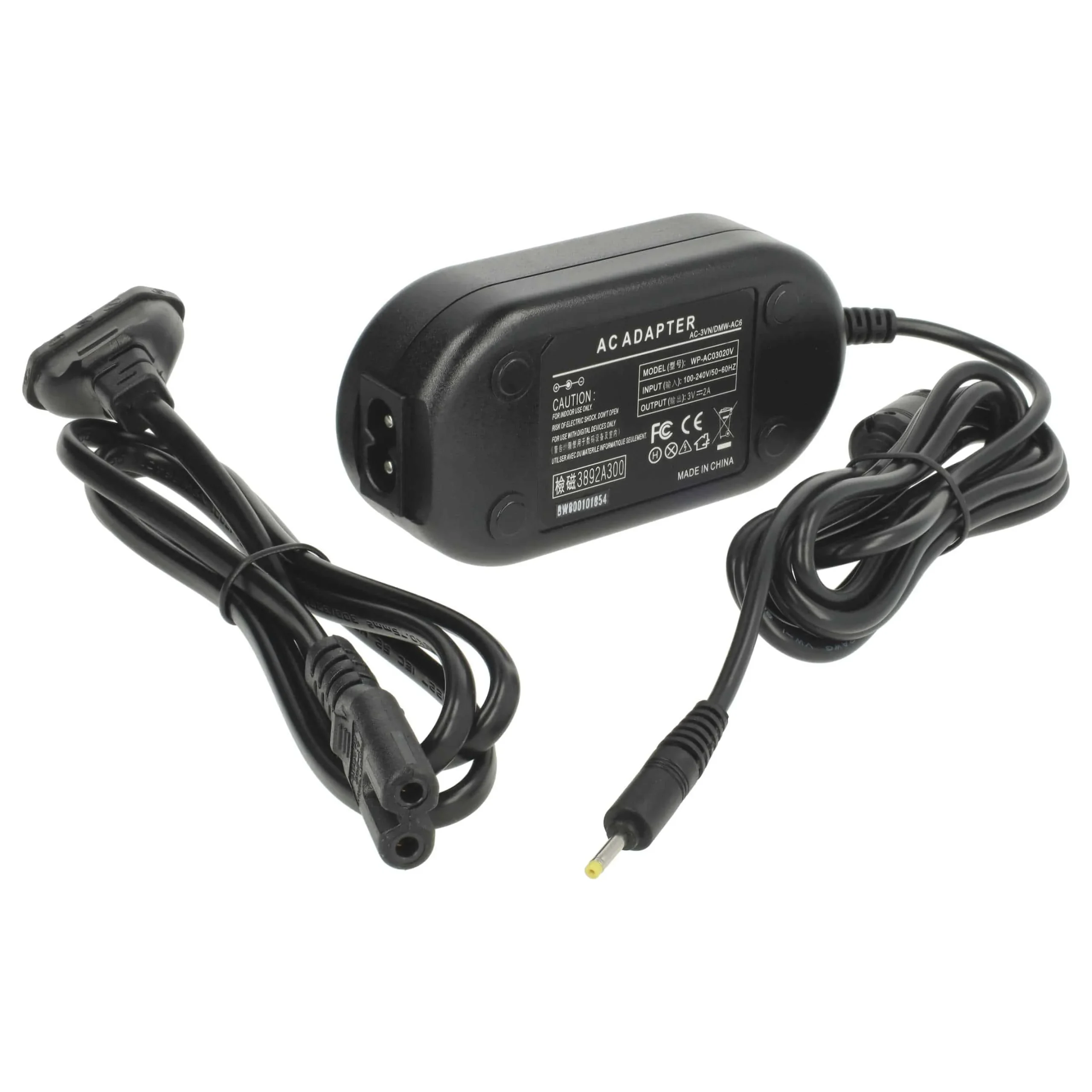 Bloc secteur remplace Fuji Fujifilm AC-3V, AC-3VHS-US, AC-3VX, C-3AG pour caméra Fujifilm, 2m