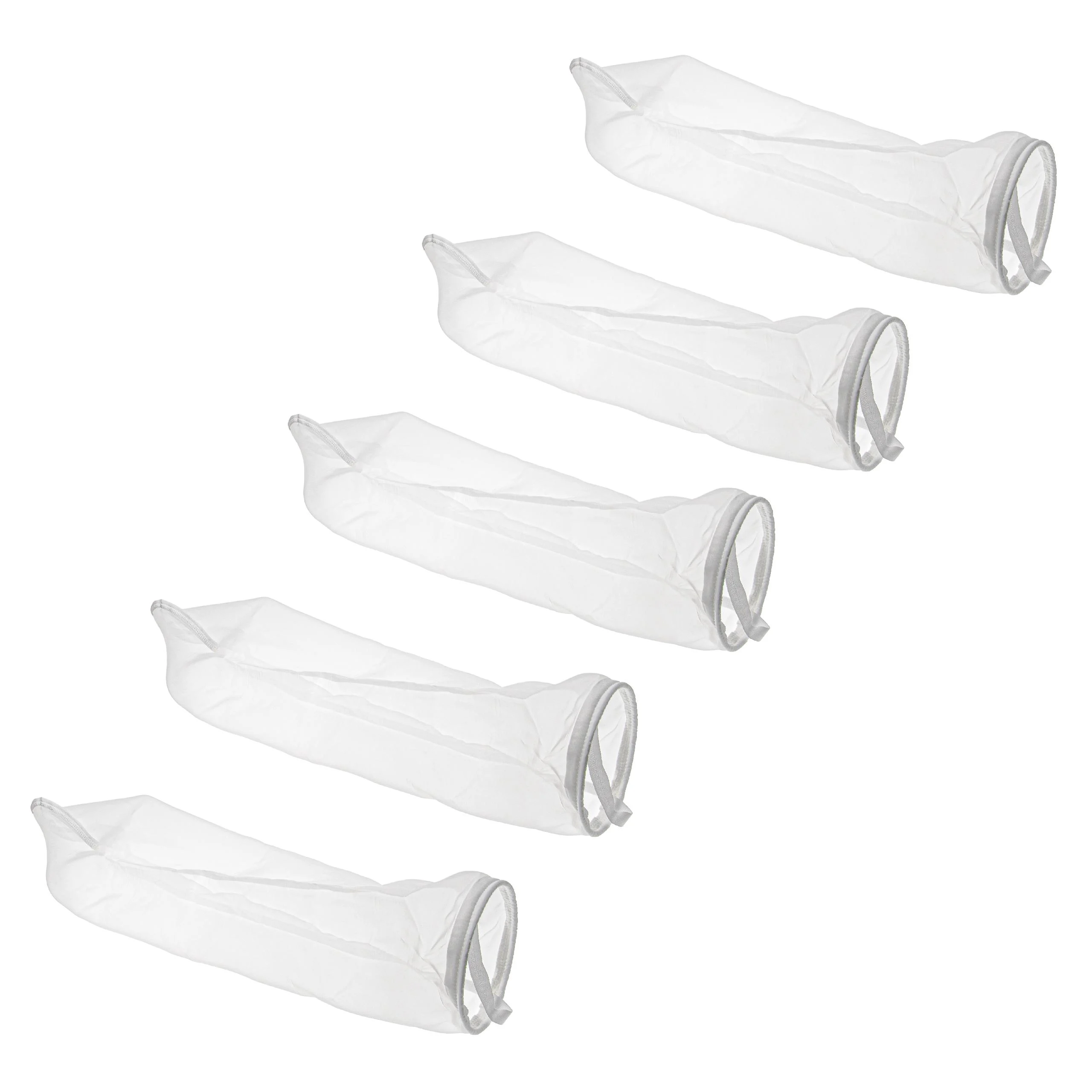 5x Chaussette filtrante pour aquarium, piscine, skimmer - Manchette, nylon, 18 x 29cm, 100µm
