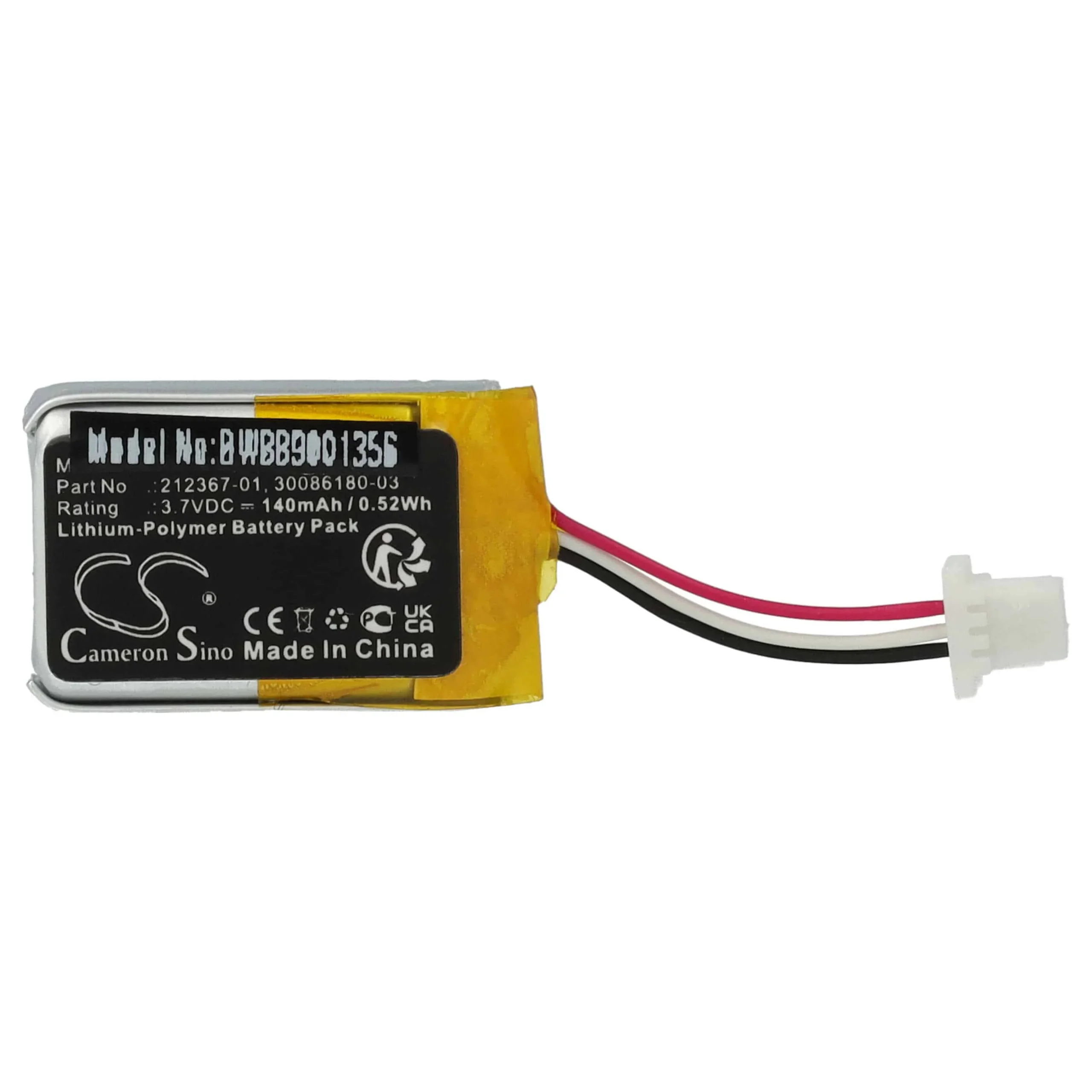 Batterie remplace Plantronics 212367-01 (3 pin), 212367-01 casque audio Plantronics - 140mAh 3,7V Li-polymère