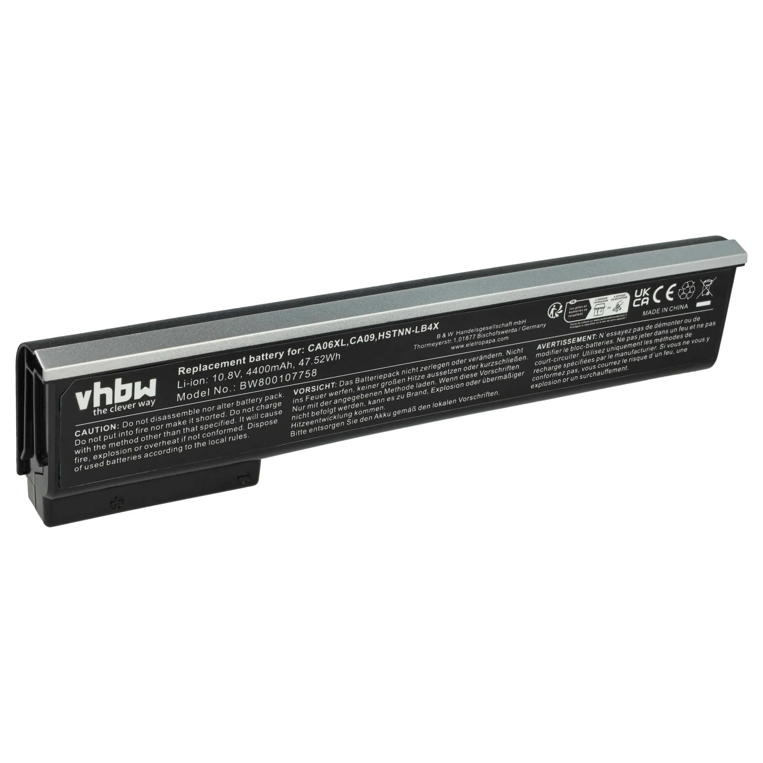 Batterie remplace HP 718675-141, 718675-121 pour ordinateur portable HP- 4400mAh 10,8V Li-ion, noir