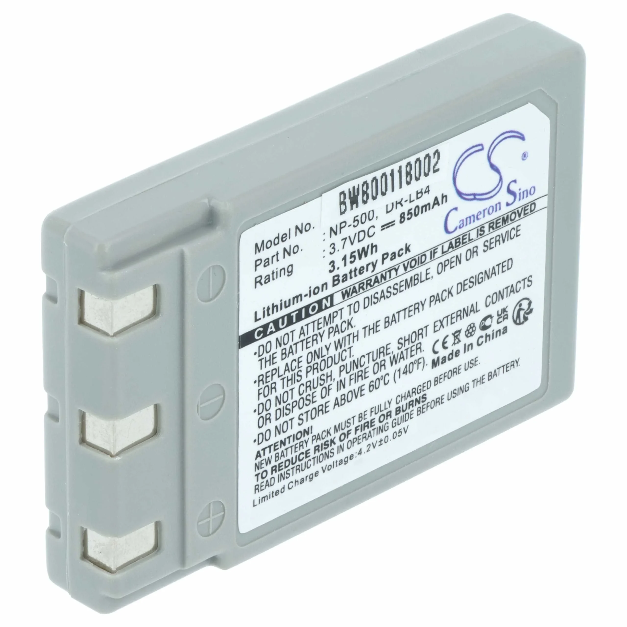 Batterie remplace Concord 431-XXX pour appareil photo Praktica- 850mAh 3,7V Li-ion