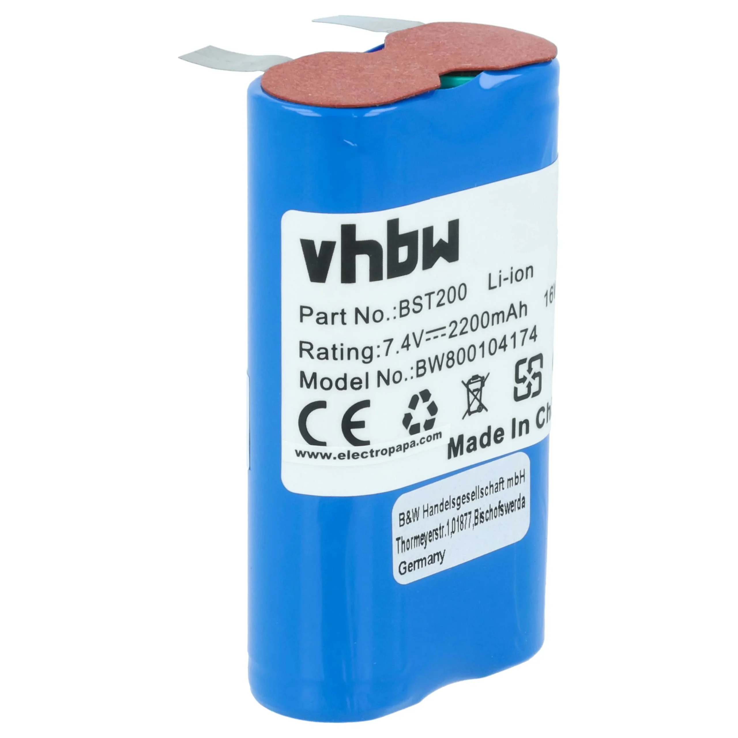 Batterie remplace Bosch BST200 station météo - 2200mAh 7,4V Li-ion