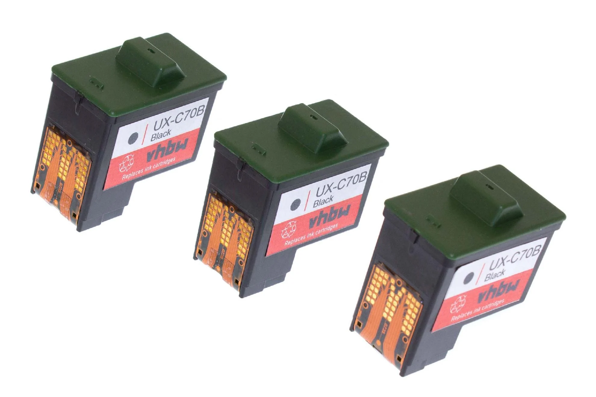 3x Cartouches remplace Sharp UX-C70B pour imprimante - noir