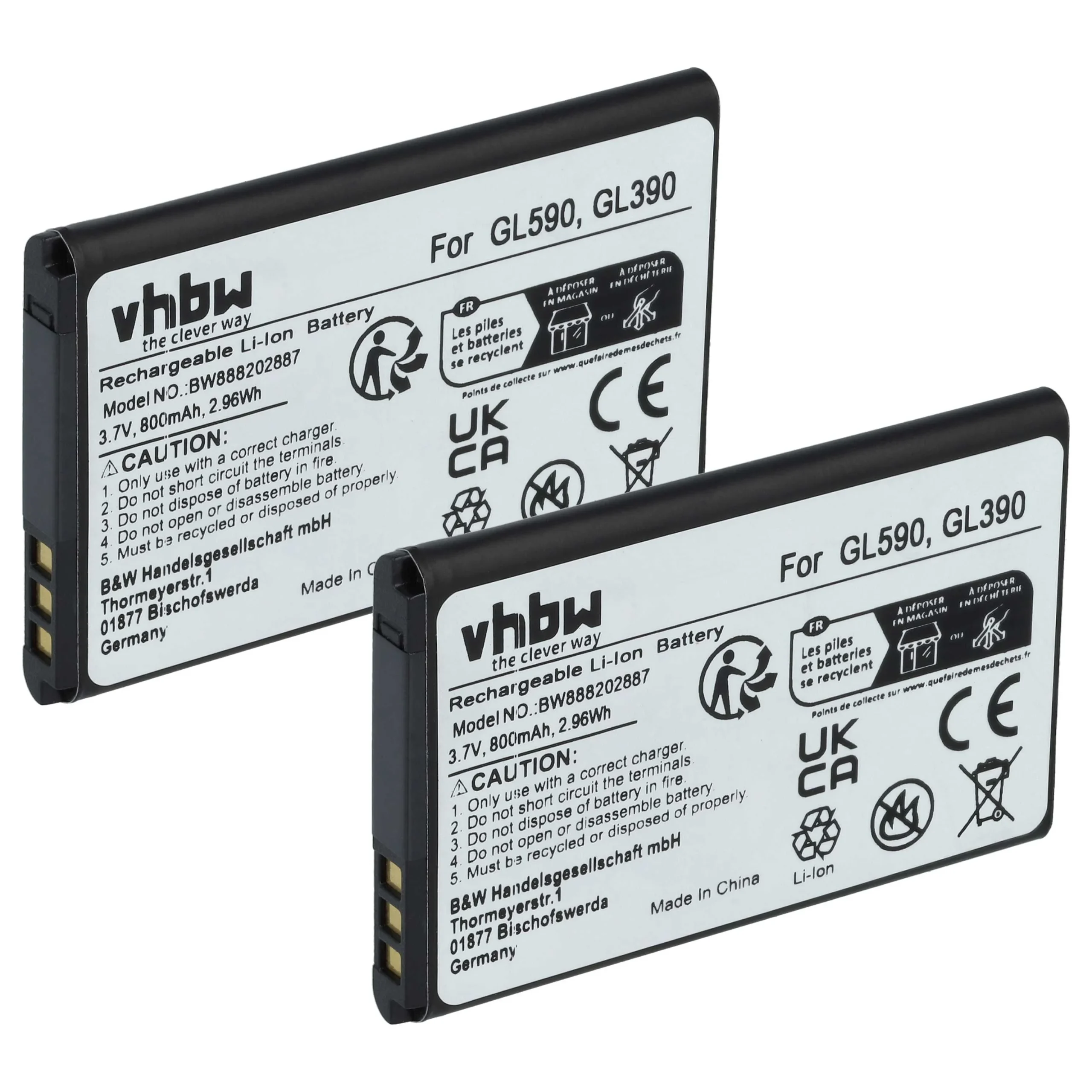 Batterie (2 pcs.) remplace Gigaset V30145-K1310-X470 téléphone portable senior Gigaset - 800mAh 3,7V Li-ion