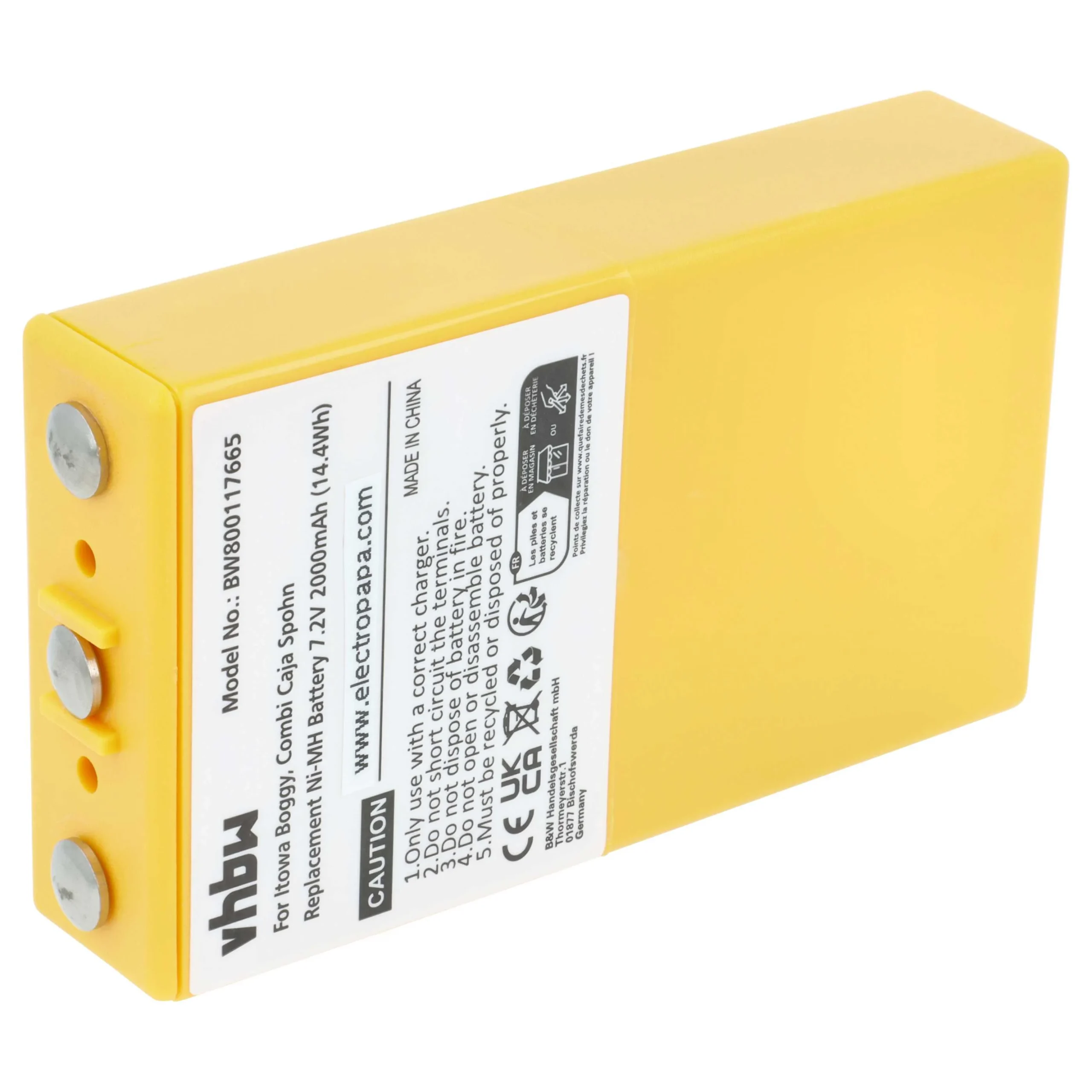 Batterie remplace Itowa 26.105, BT7216MH, BT7216 - 2000mAh 7,2V NiMH