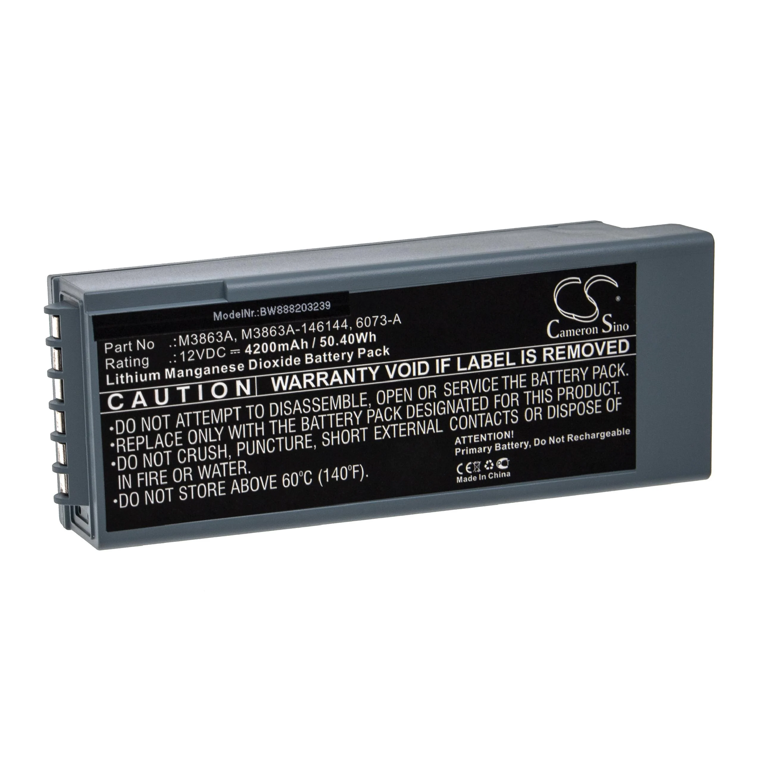 Pile remplace Philips M3848A, M3840A, M3841A, 6073-A pour appareil médical Philips - 4200mAh 12V Li-MnO2