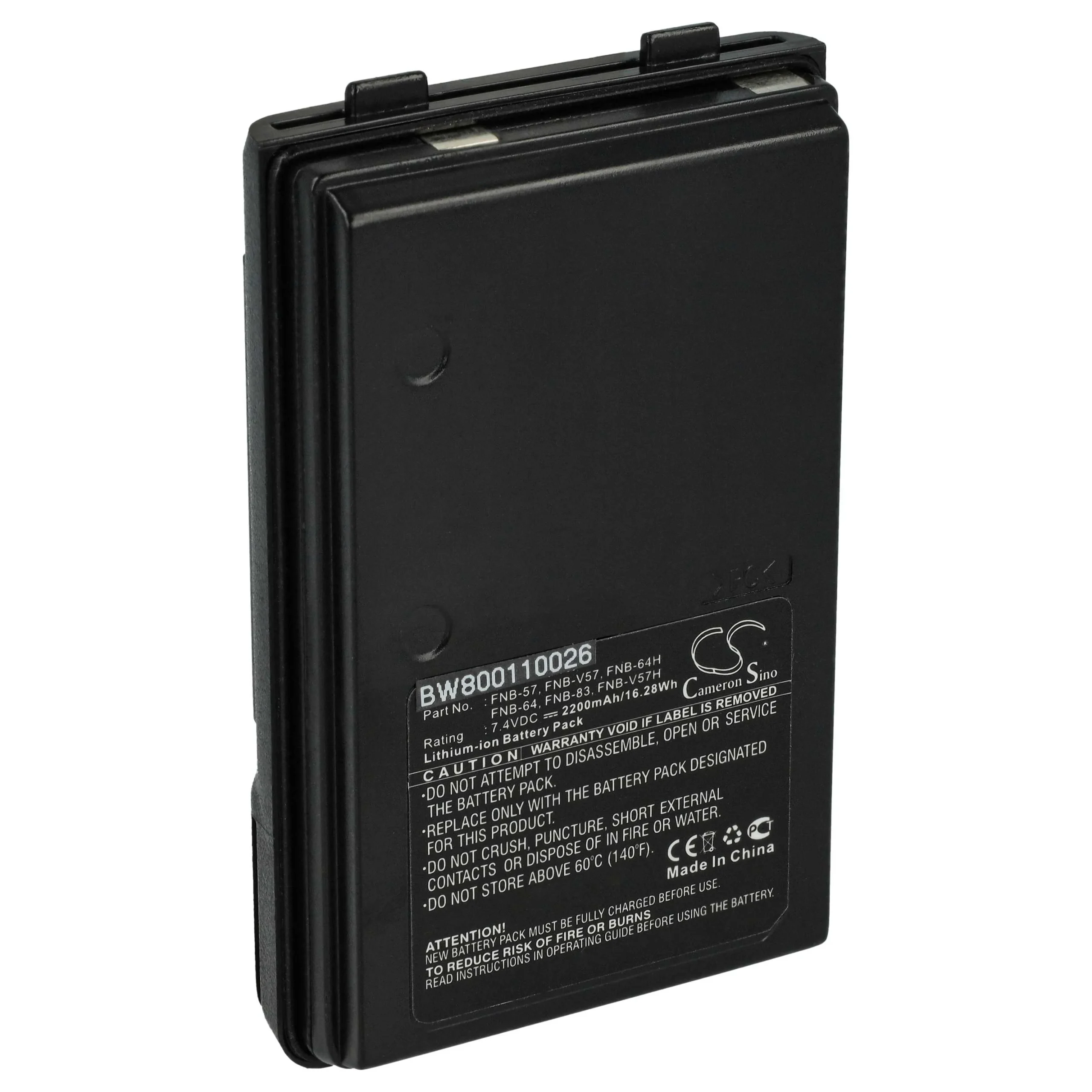 Batterie remplace Yaesu Vertex FNB-57, AAJ66X001 pour radio talkie-walkie Yaesu Vertex- 2000mAh 7,4V Li-ion