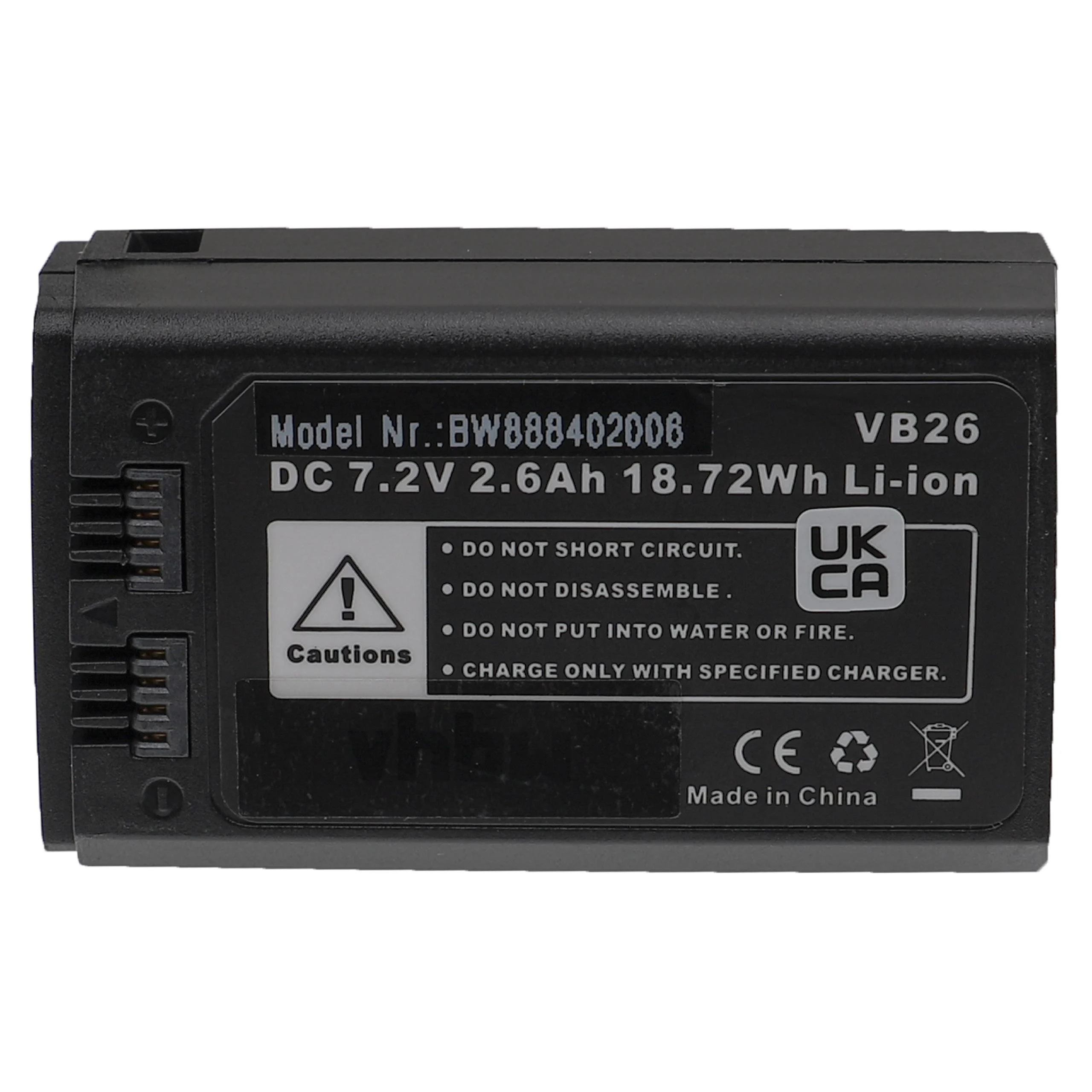 Batterie remplace Godox VB26A, VB26 pour flash photo Godox - 2600mAh 7,2V Li-ion