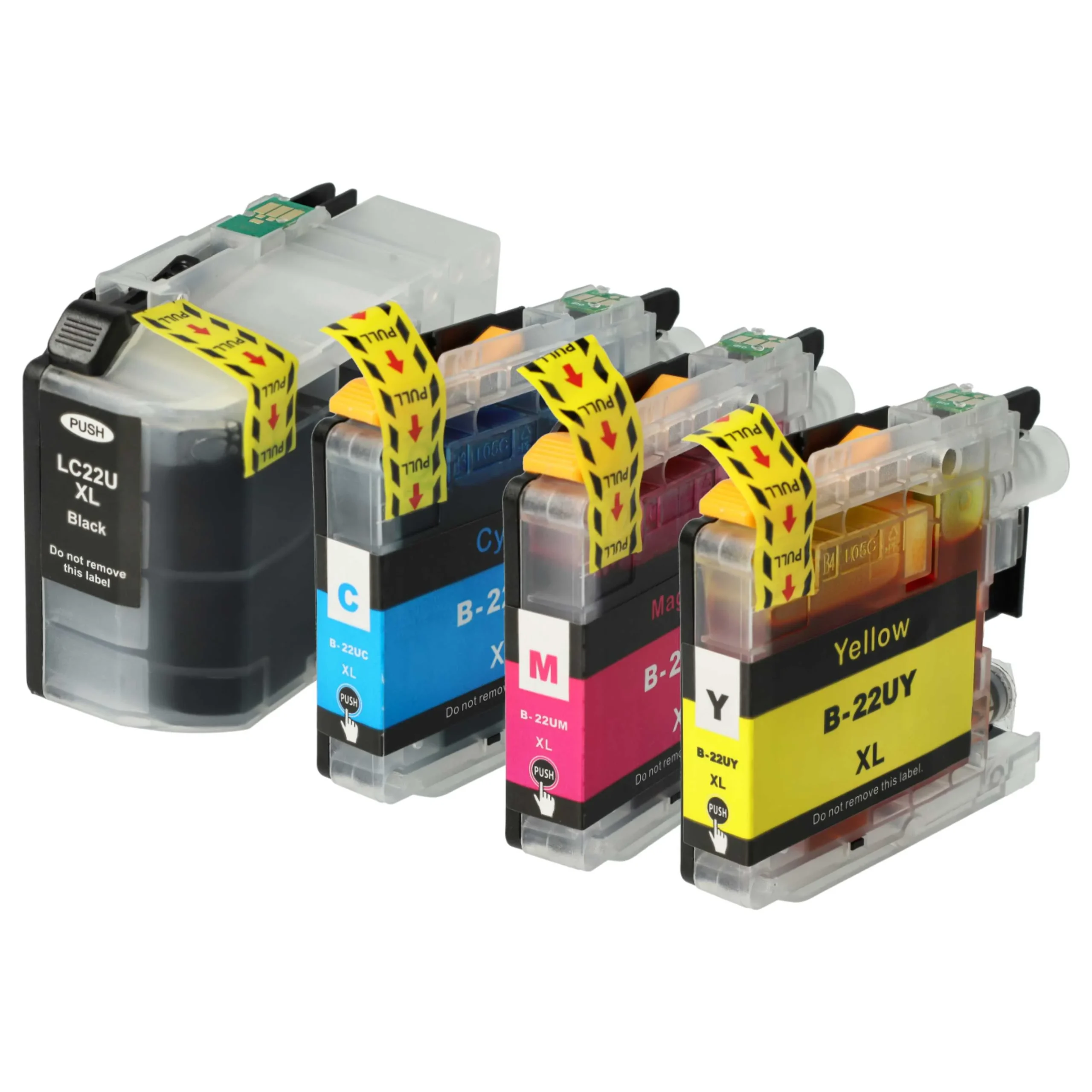 4x Cartouches remplace Brother LC22UBK, LC-22UBKXL, LC-22U BK, LC-22UBK pour imprimante - multicouleurs