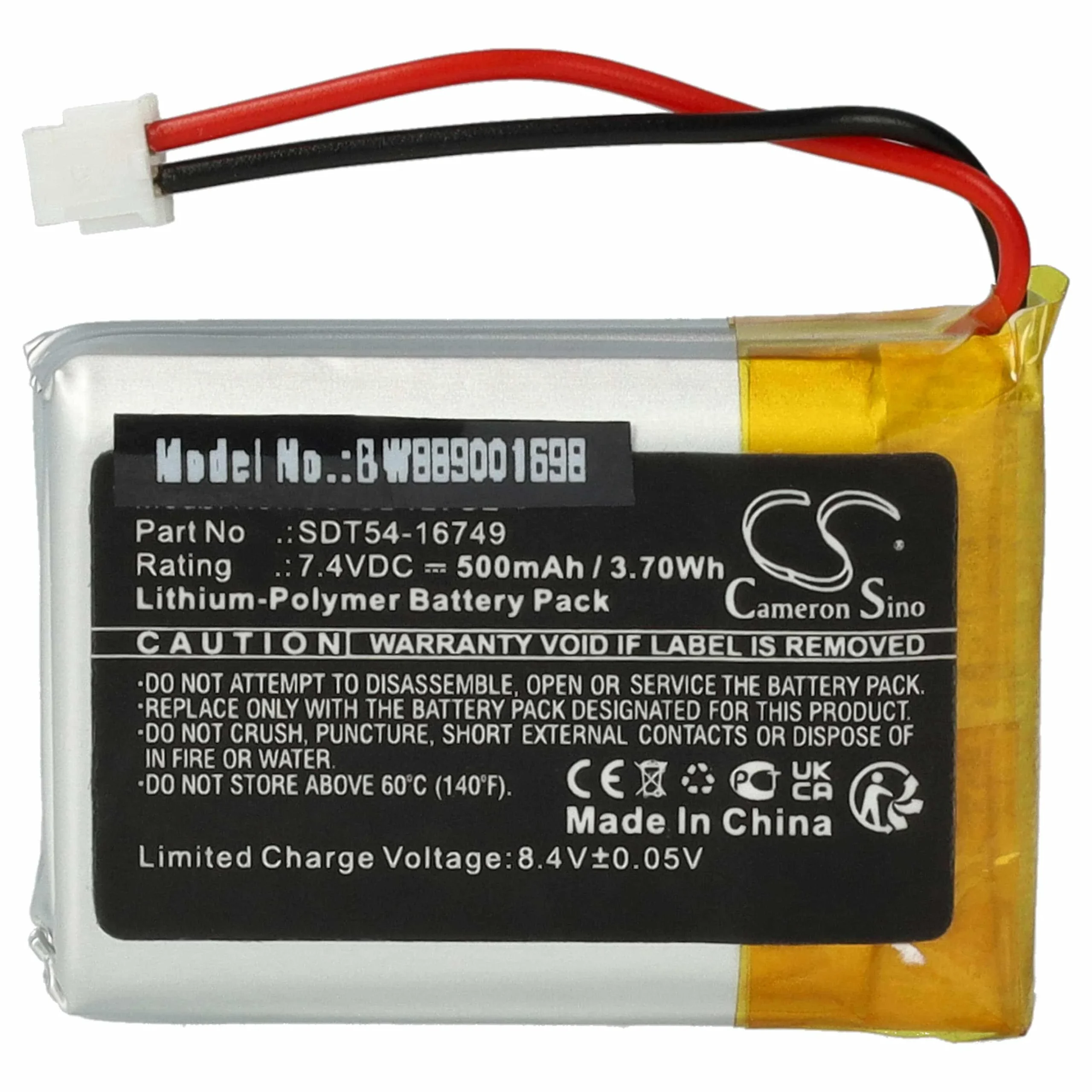 Batterie collier de dressage de chien SportDOG SD-1275E, SD-875E - 500mAh 7,4V Li-polymère