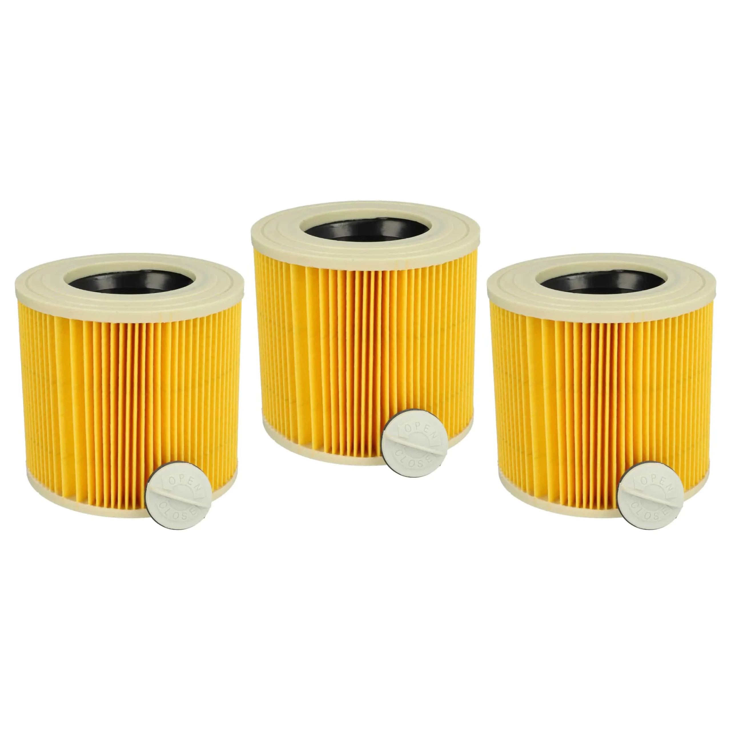 3x Filtre remplace Kärcher 2.863-303.0, 6.414-547.0 pour aspirateur PowerPlus - Cartouche Filtre F9, jaune