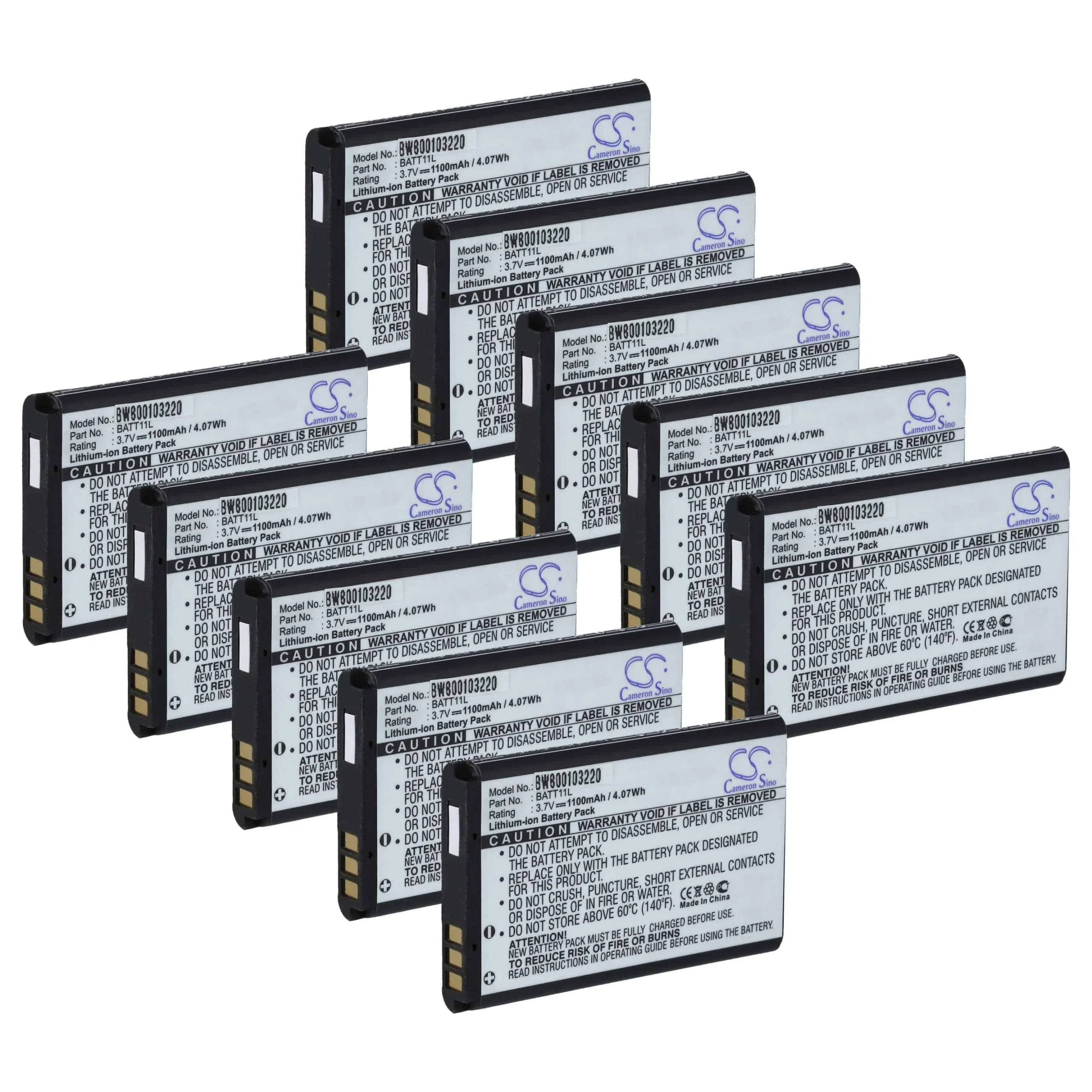 10x Batteries remplace Midland BATT11L pour caméscope Ordro- 1100mAh 3,7V Li-ion