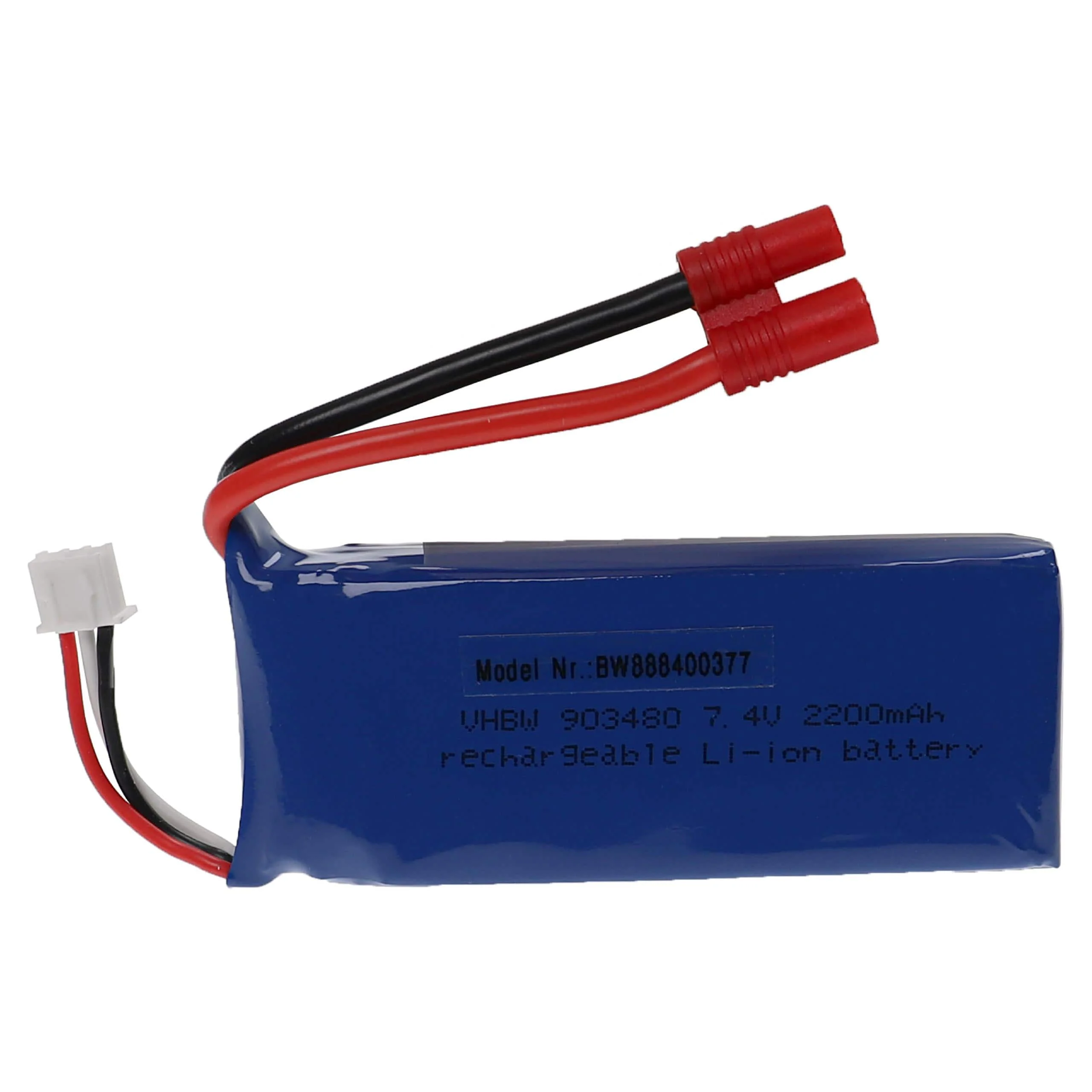 Batterie modèle radio-télécommandé - 2200mAh 7,4V Li-polymère, connecteur banane 3,5 mm