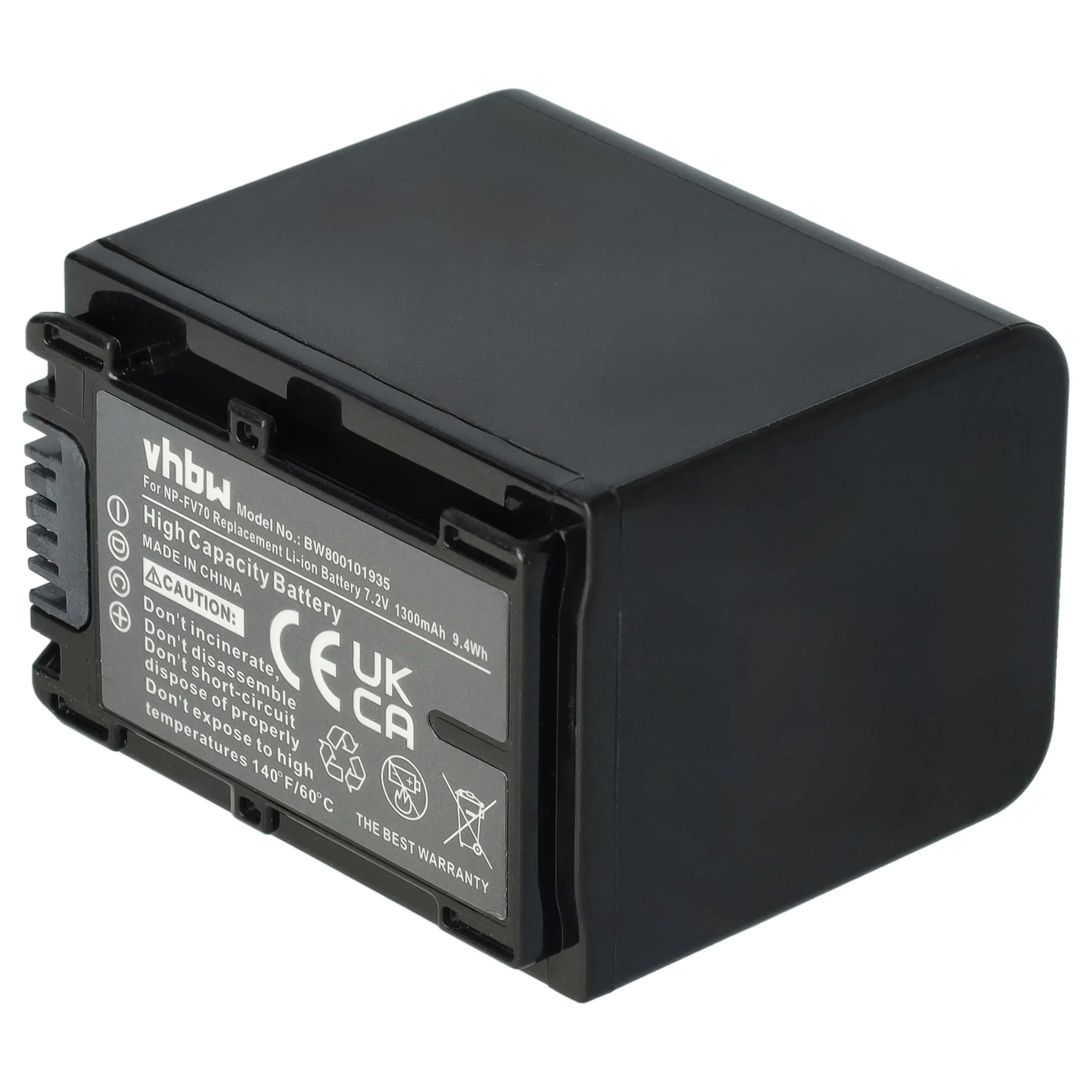 Batterie remplace Sony NP-FV40, NP-FV50, NP-FV100, NP-FV30 pour caméscope Sony- 1300mAh 7,2V Li-ion avec puce