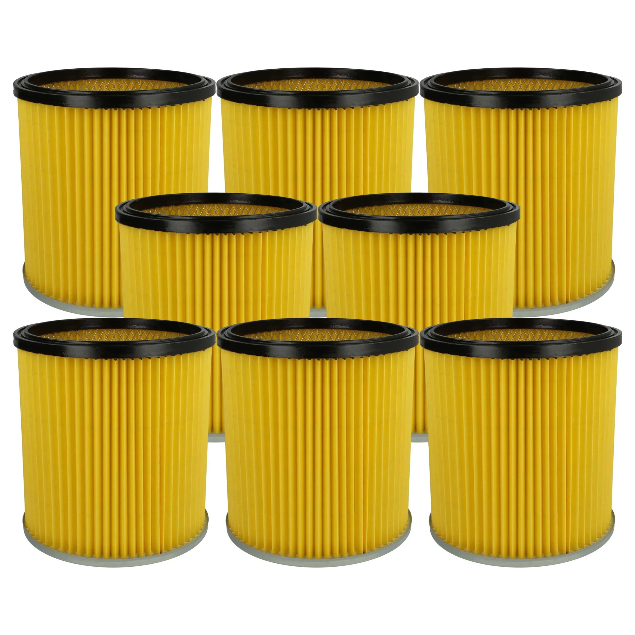 8x Filtre remplace Kärcher 6.414-354.0, 6.414-335.0 pour aspirateur Dewalt - Cartouche Filtre F6, jaune