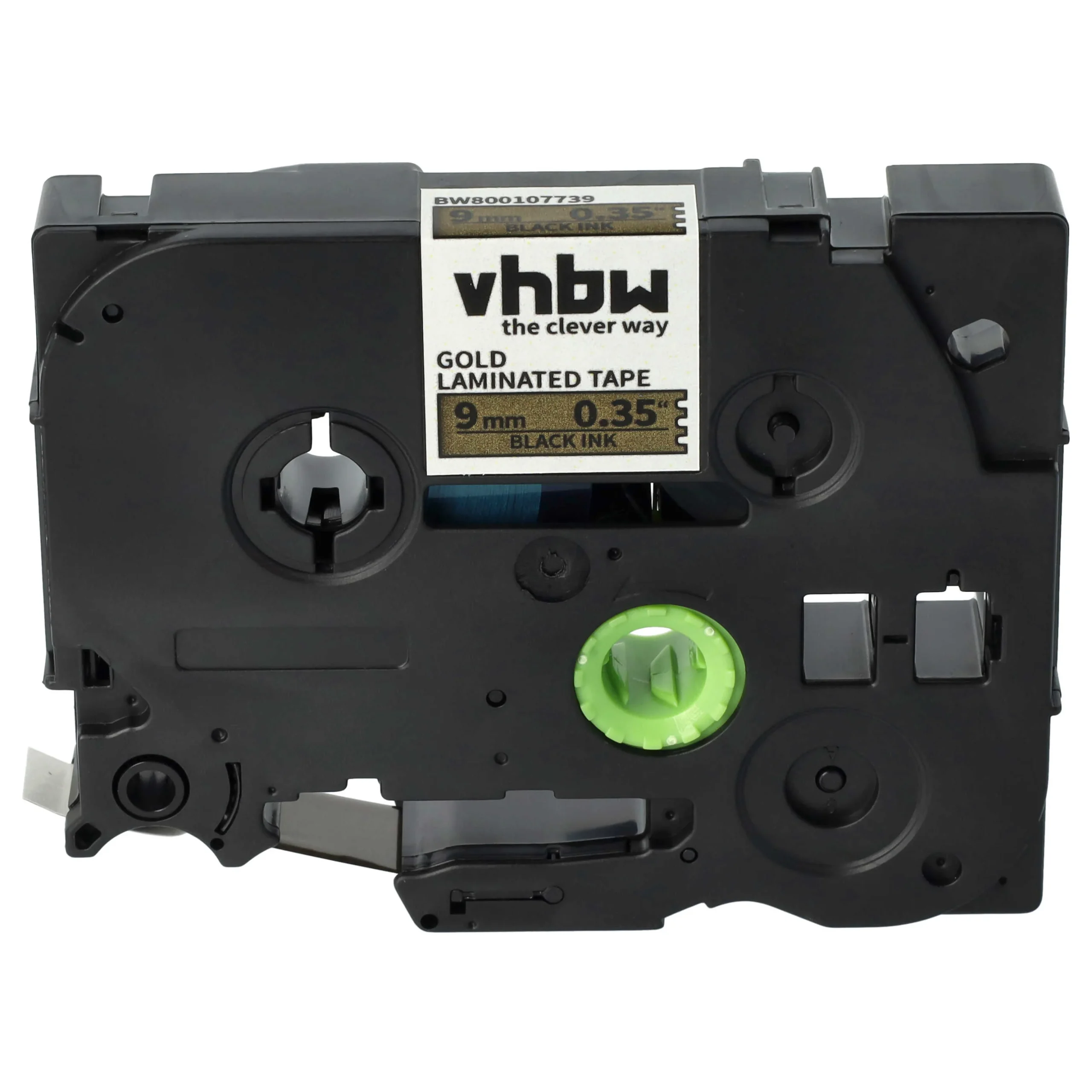 Cassette à ruban remplace Brother TZE-821 - 9mm lettrage Noir ruban Or, plastique